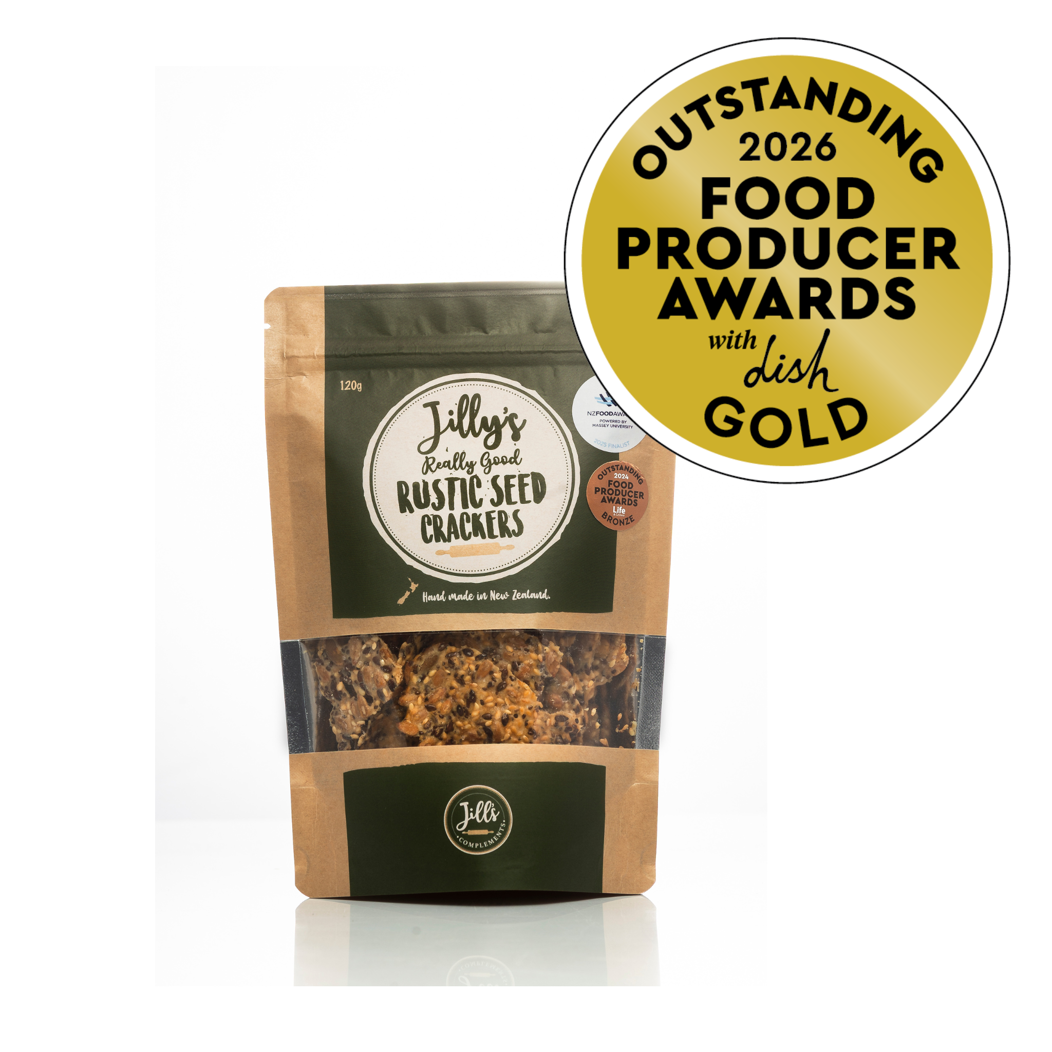Jilly's Really Good Rustic Seed Crackers OFPA Gold Medal 2026.png