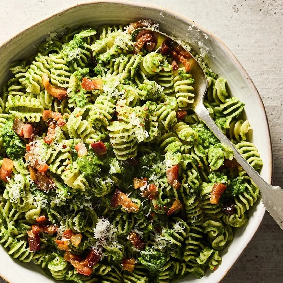 Farro’s Radiatori Pasta with Guanciale and Kale Sauce