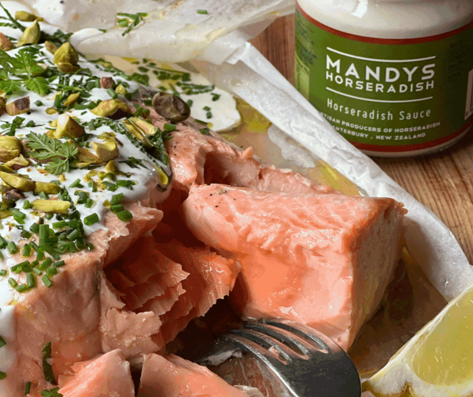 Akaroa Salmon with Mandys Horseradish Lahneh