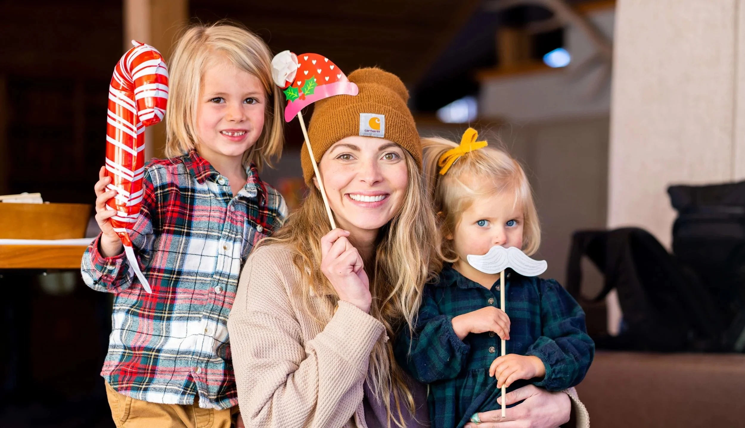 Family enjoys their time at the annual gingerbread lodge event. 