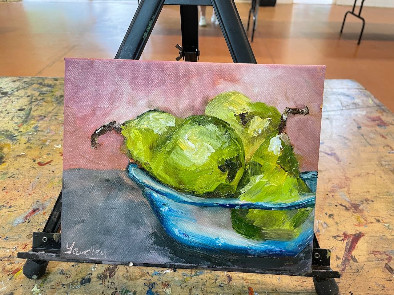 Pears - Green and Pink - Oil on Canvas