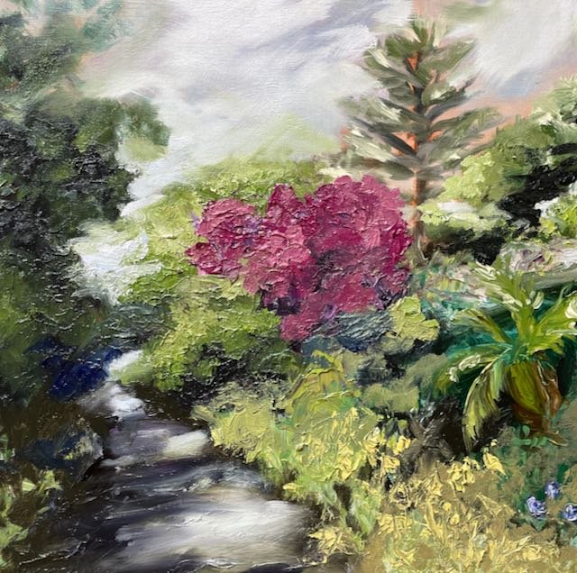 Tibouchina Road Byron - Oil on Board