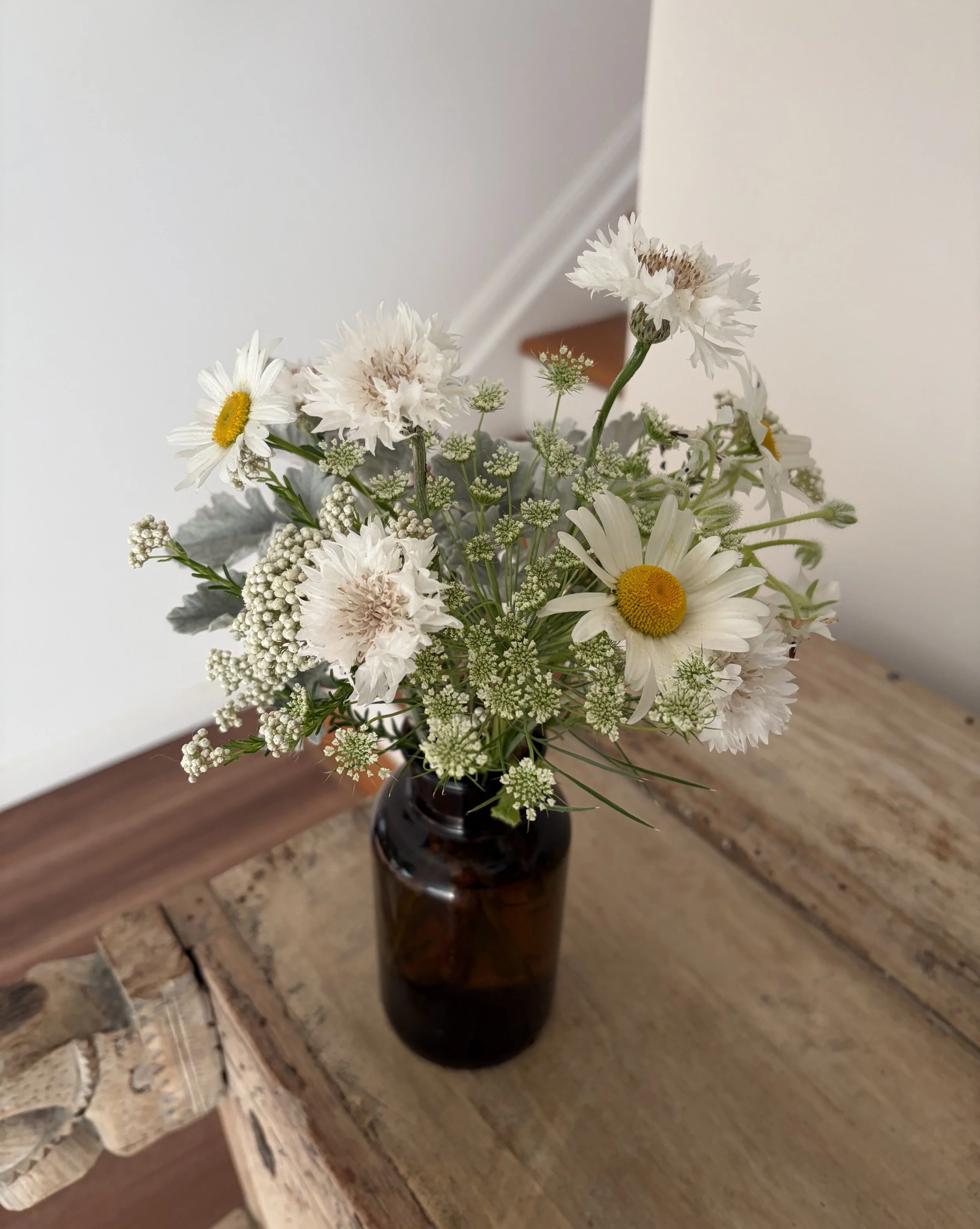 Small White Romantic Garden Posy from the Rosy Wren Flower Farm Maleny