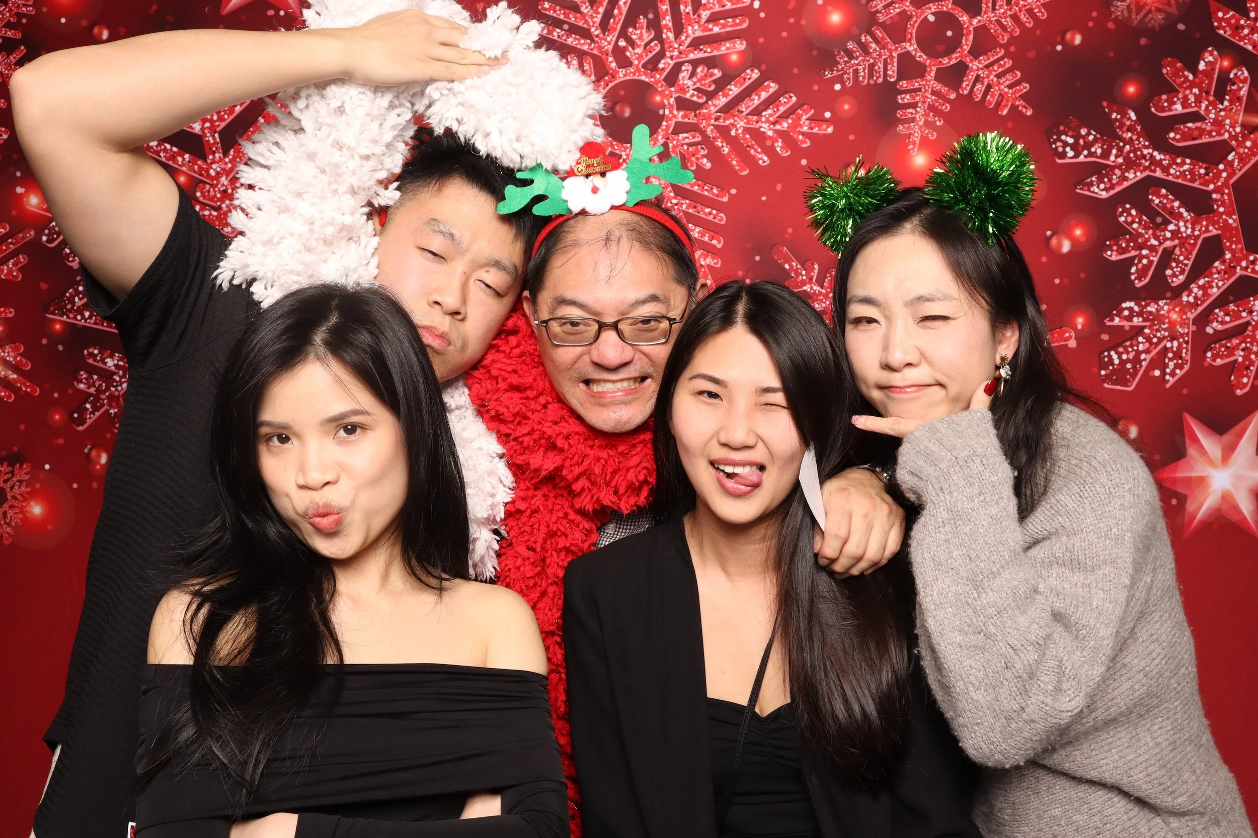 Glittery Red Snowflakes