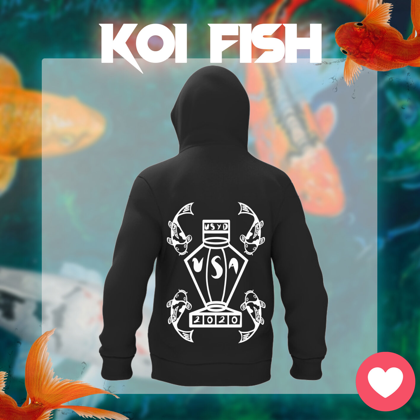 Reaction Koi Fish Design Hoodie VSA.jpg