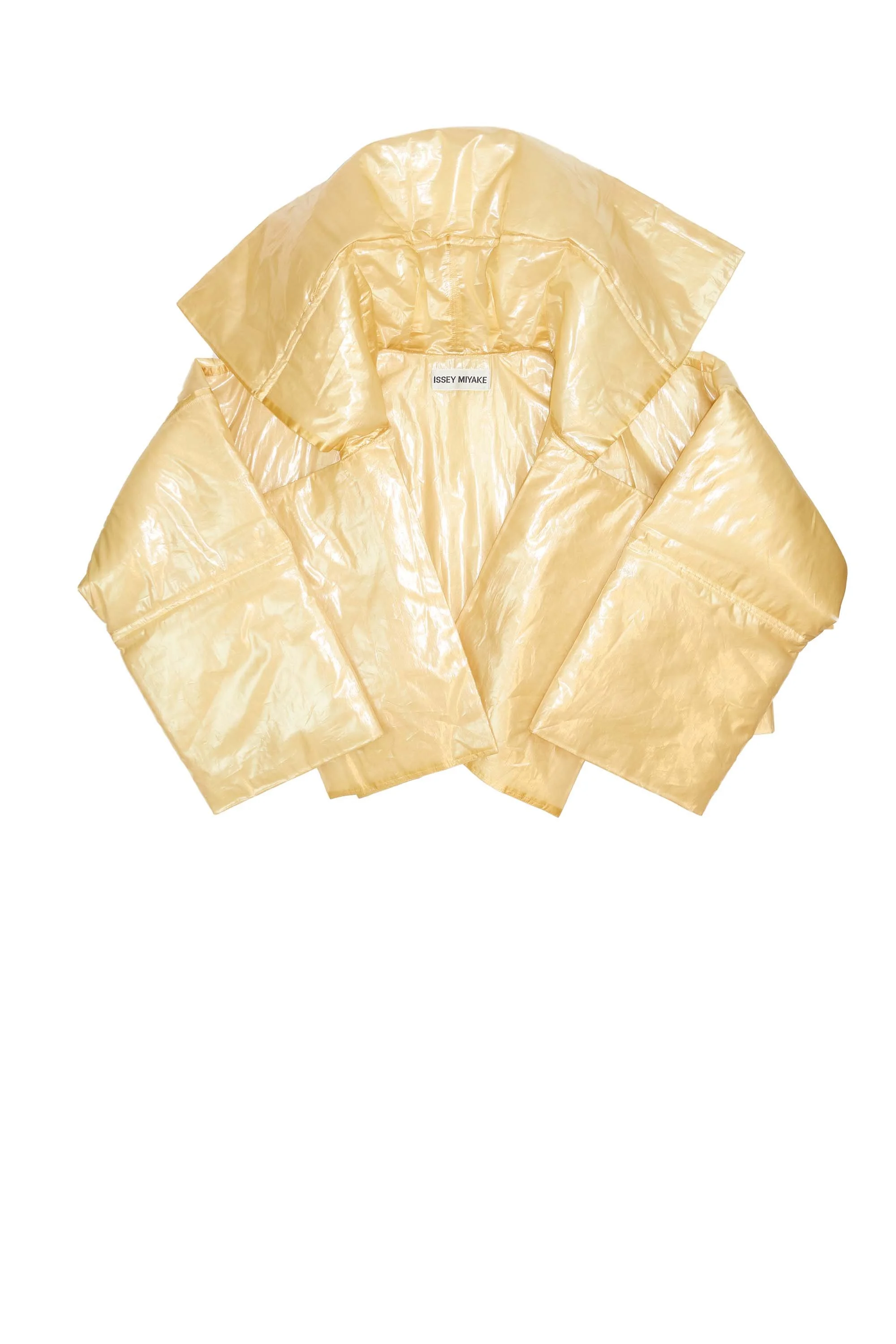 ISSEY MIYAKE Shiny Cropped Plastic-y wide silhouette Puffer Jacket 598.jpg