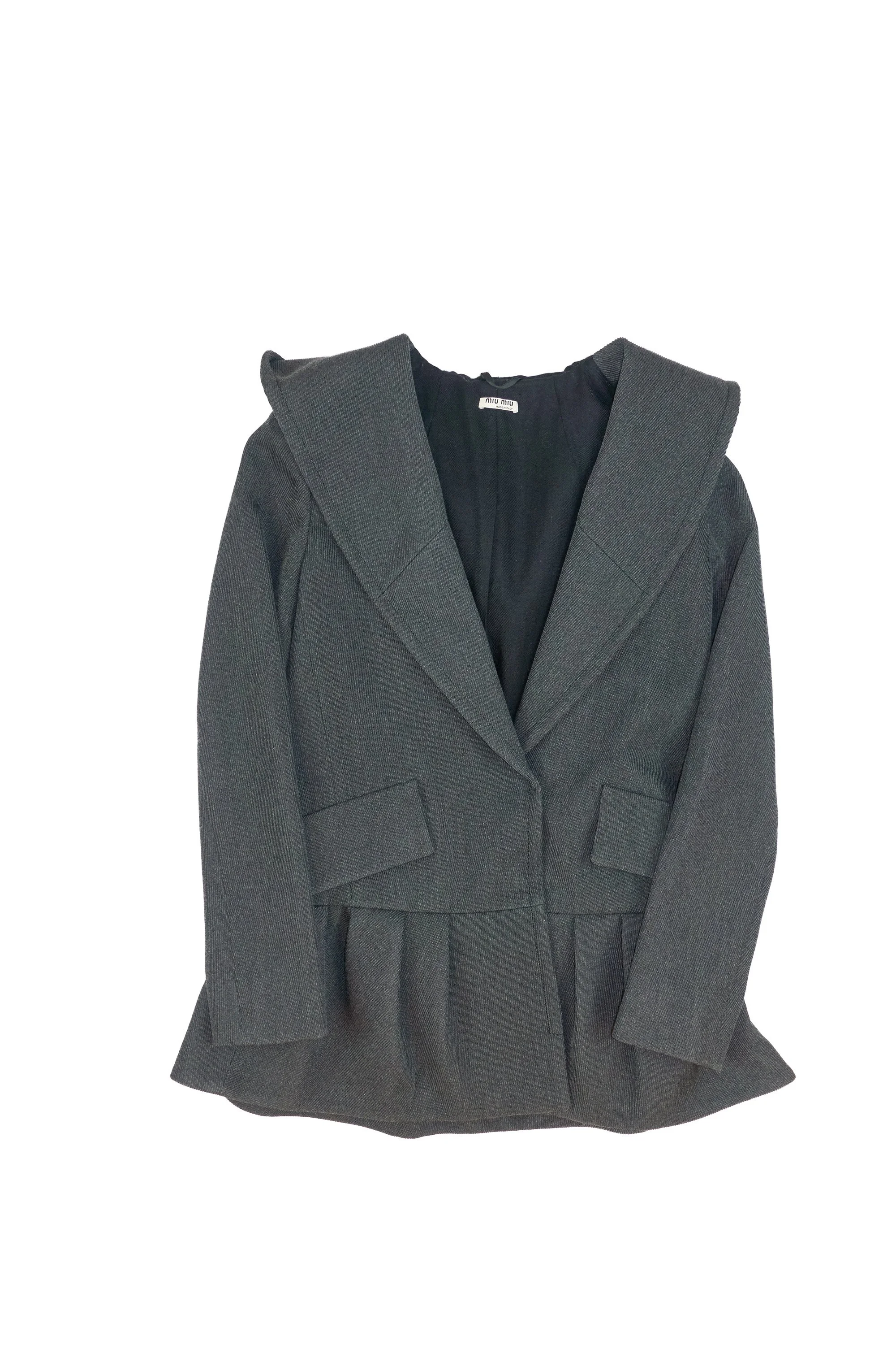 MIU MIU wool peplum hooded blazer (grey) 801 220504.jpg