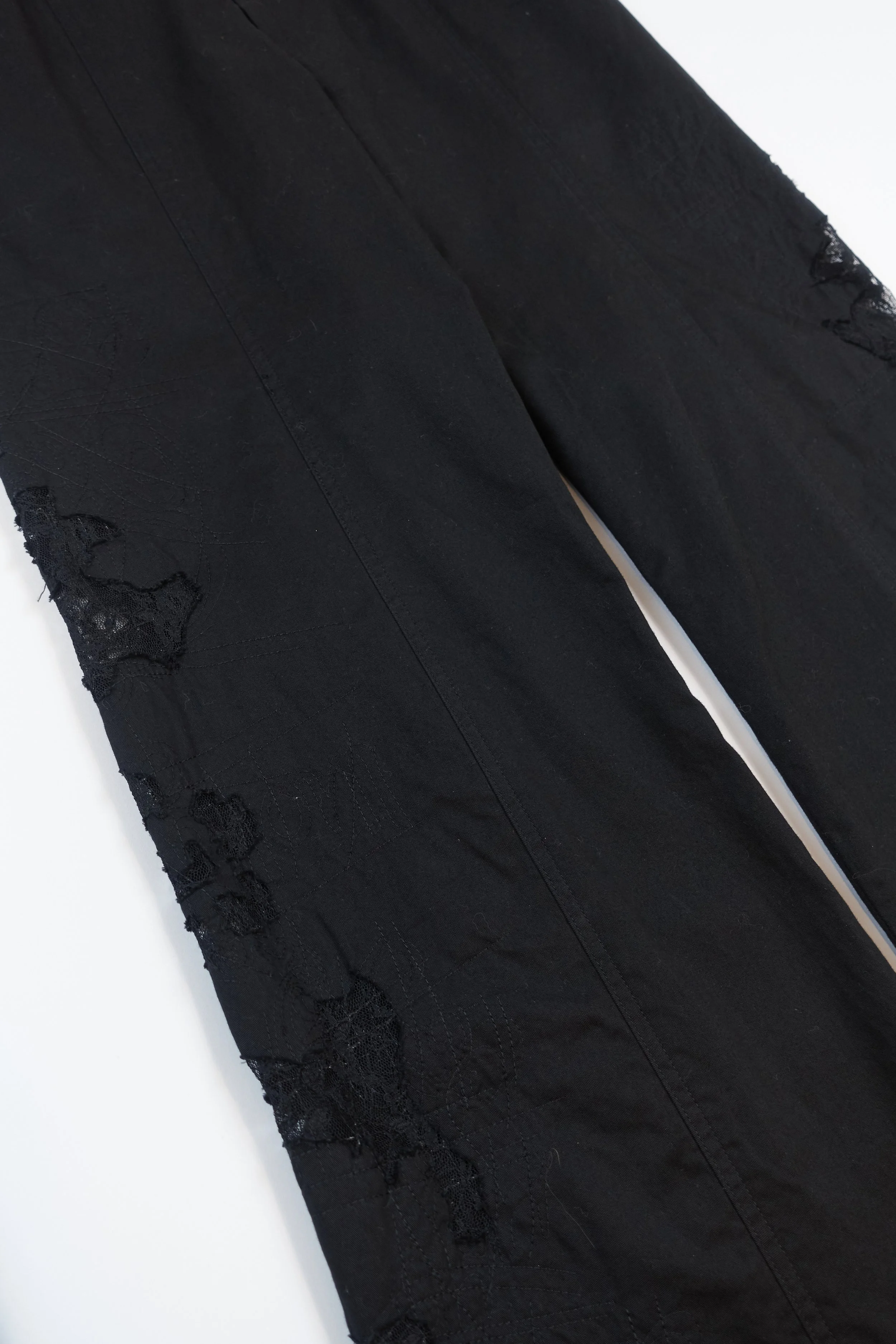 ISSEY MIYAKE black lace cutout trousers 886 220512.jpg