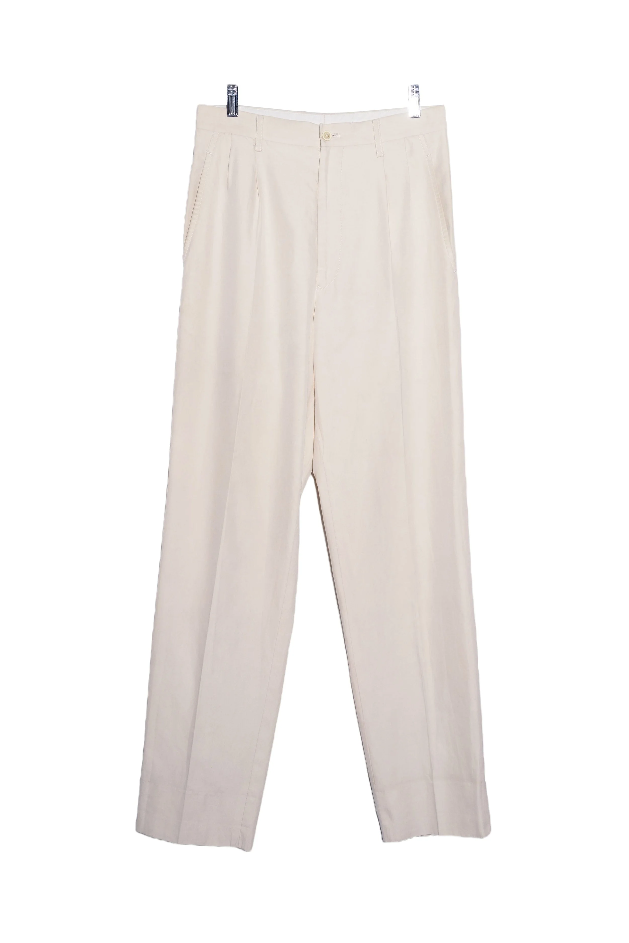 JVH_Yohji Yamamoto Costume D'Homme beige cotton pleated trousers_01.jpg