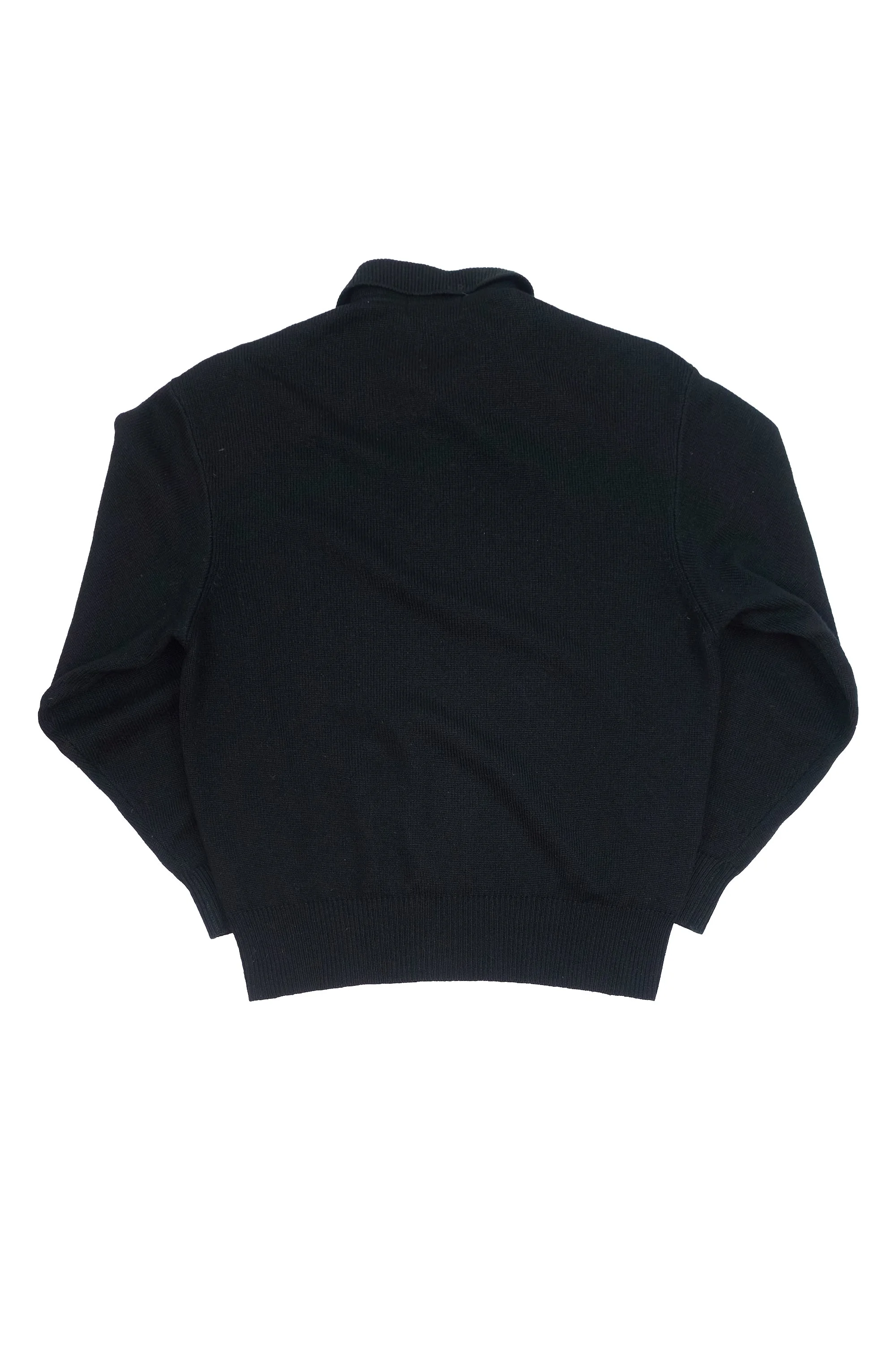 Jun Men black longsleeve knit polo 1980s 0018-863.jpg