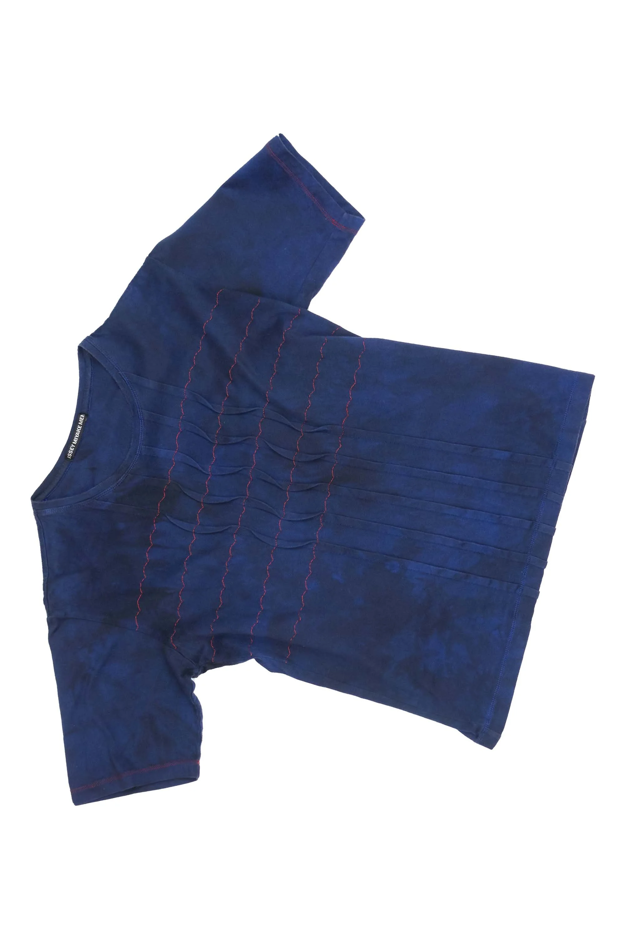 ISSEY MIYAKE MEN mottle dyed t-shirt with pleat front & stiching detail 220902-2.jpg