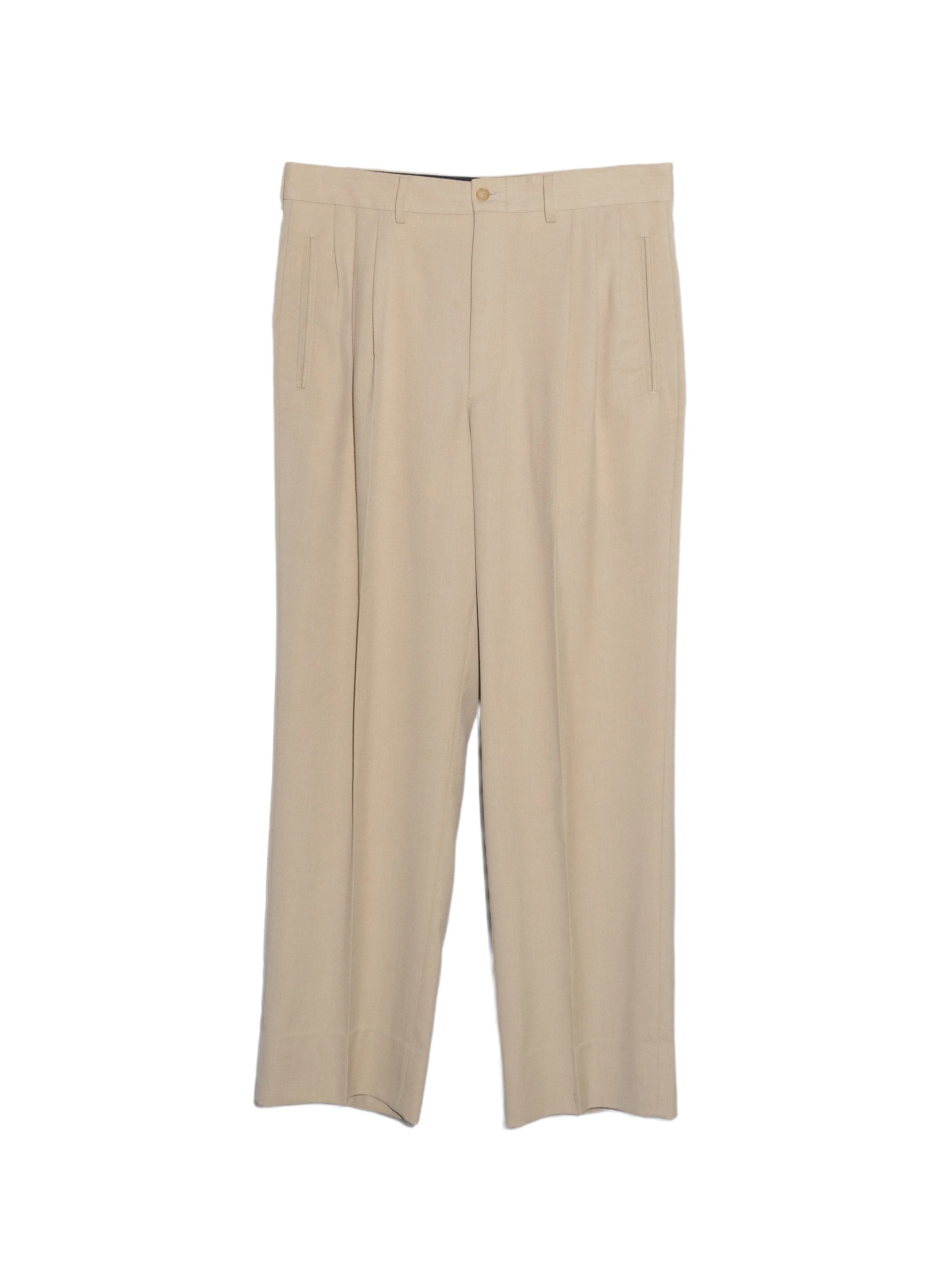 FS2171_Gianfranco Ferre beige wool blend pleated trousers_01.jpg