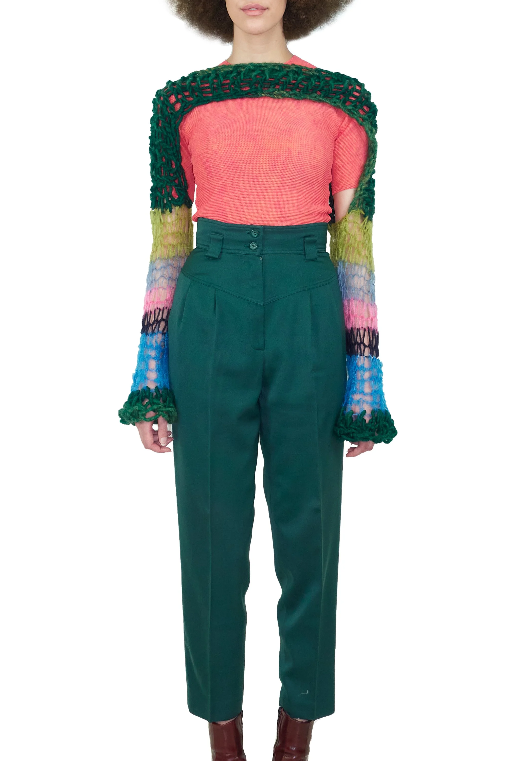 CHRISTIAN DIOR green trousers_ ISSEY MIYAKE t-pleat watermelon short sleebe   0524 221003.jpg