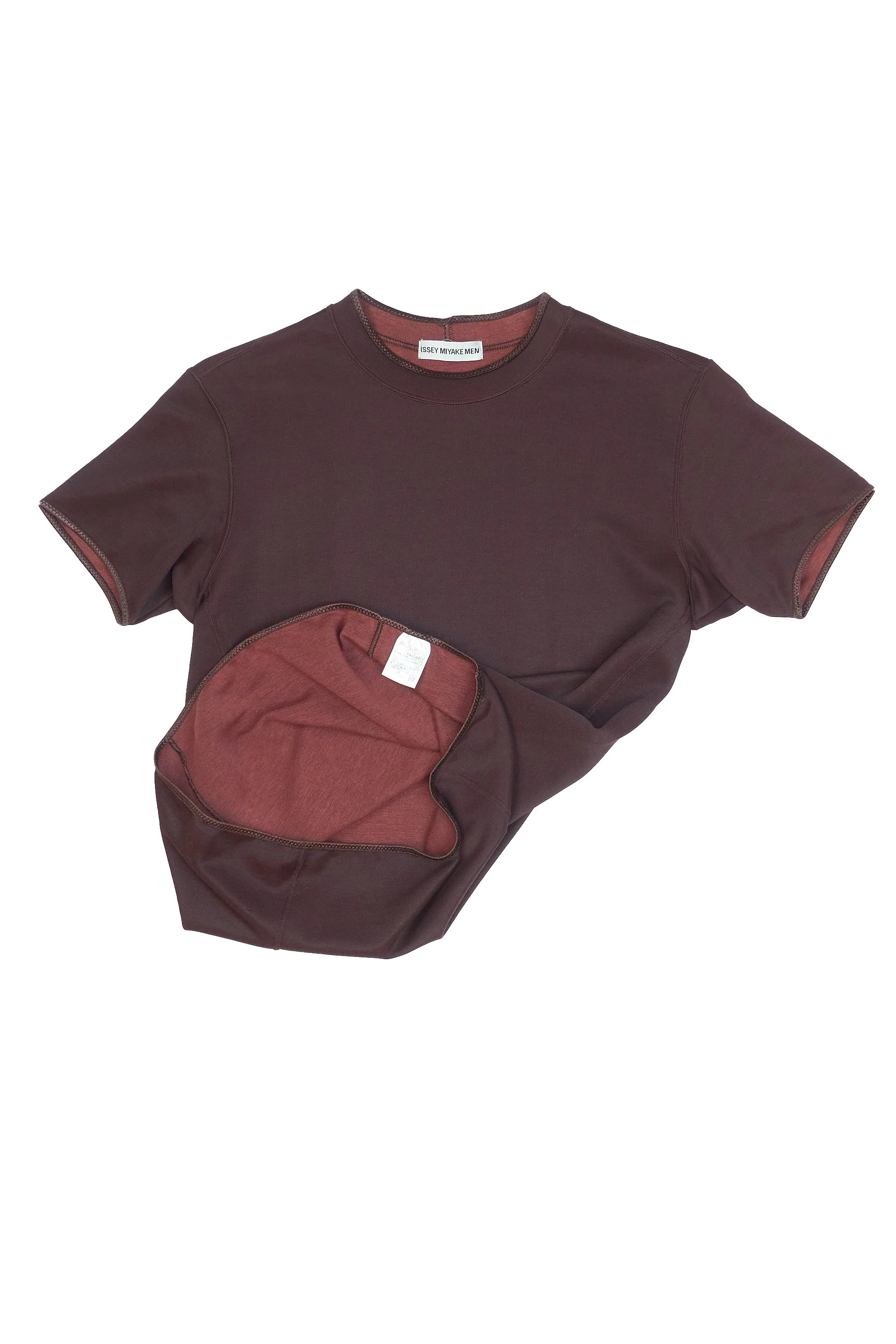 221119 issey miyake men stretchy burdguny & red t-shirt 0874.jpg