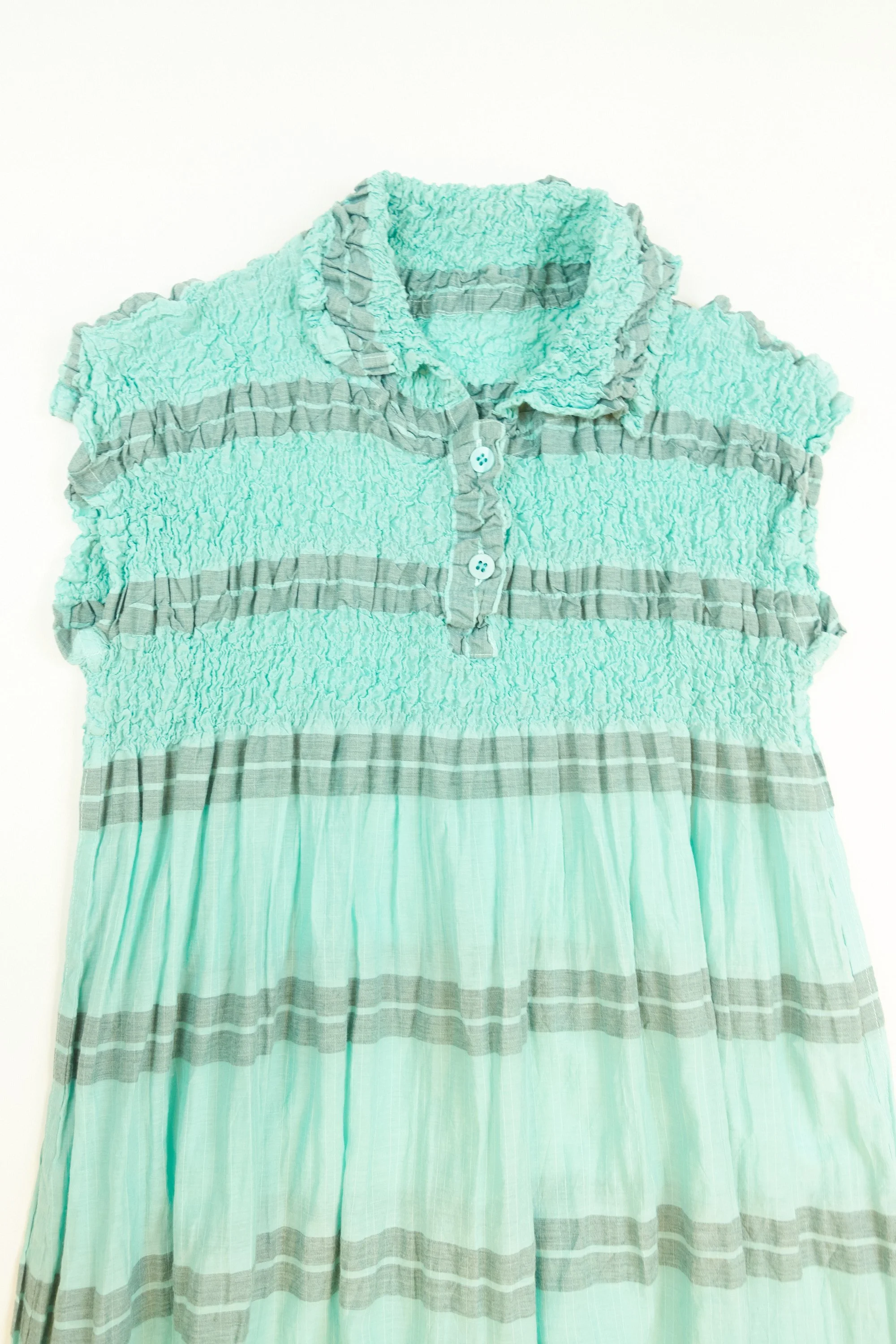 221118 issey miyake me 2005 caulilower striped turqoise dress 0764.jpg