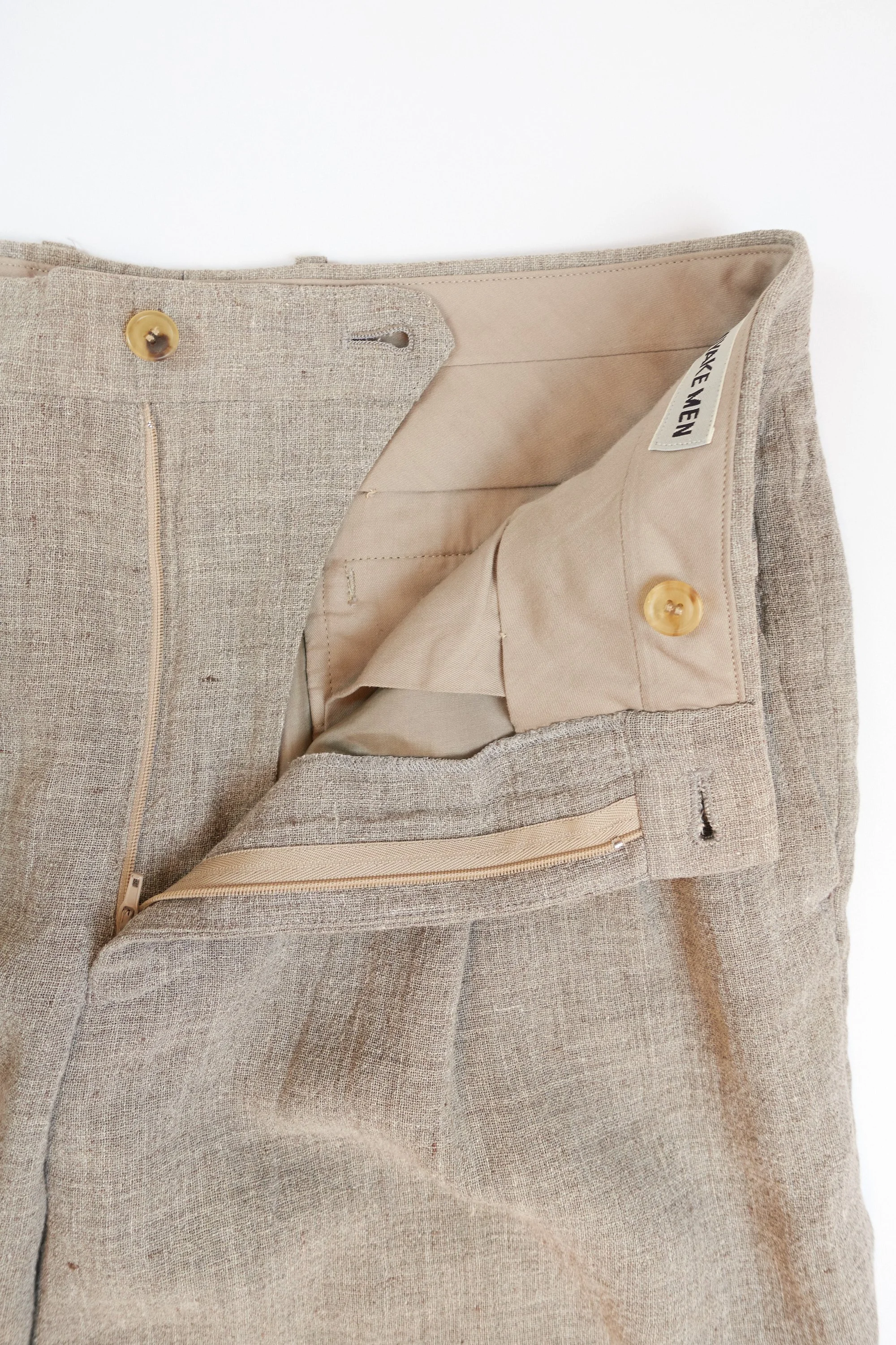 221124 ISSEY MIYAKE MEN pleated high waist trousers beige 1124.jpg