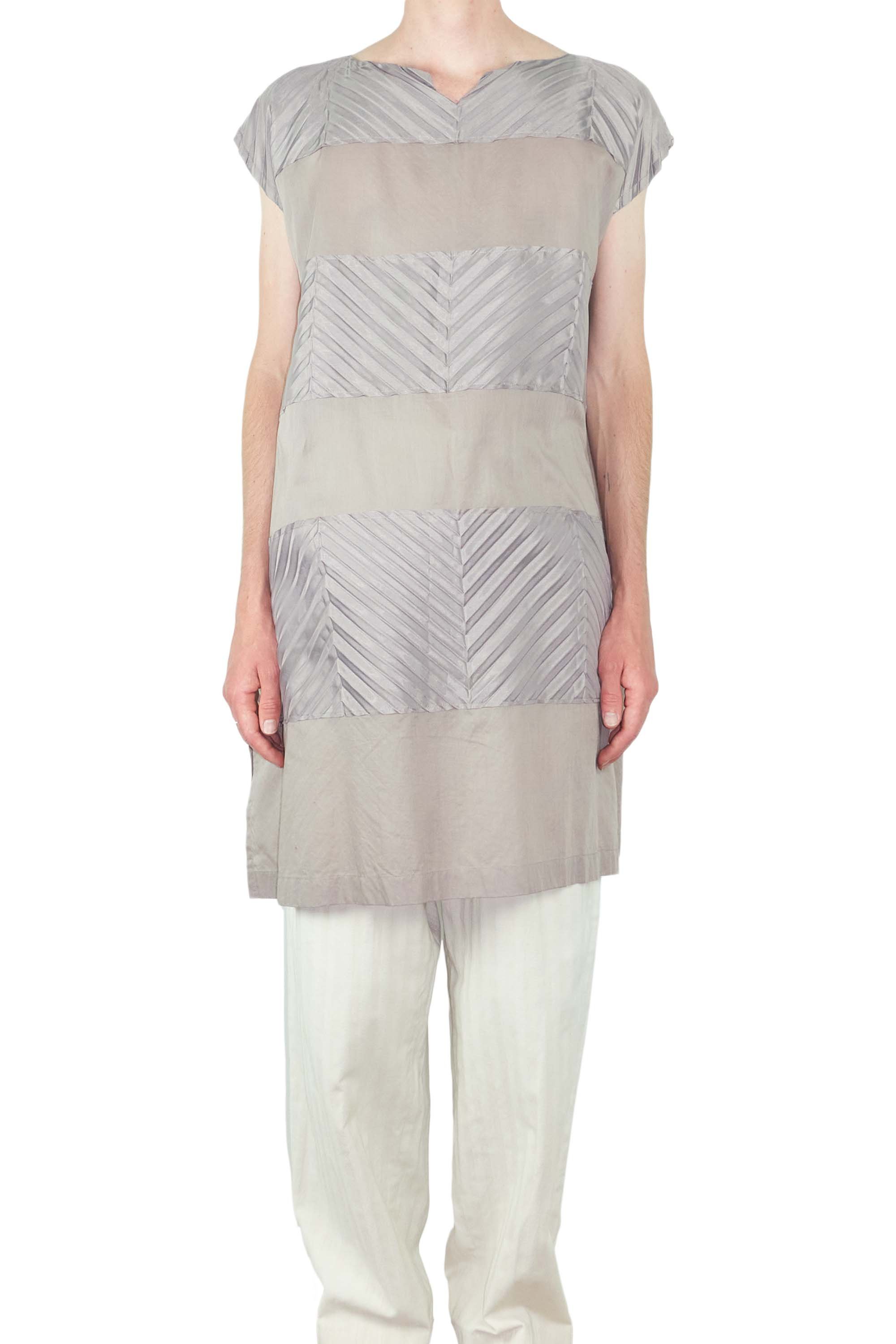 ISSEY MIYAKE dress long shirt chevron panels 160101 02.jpg