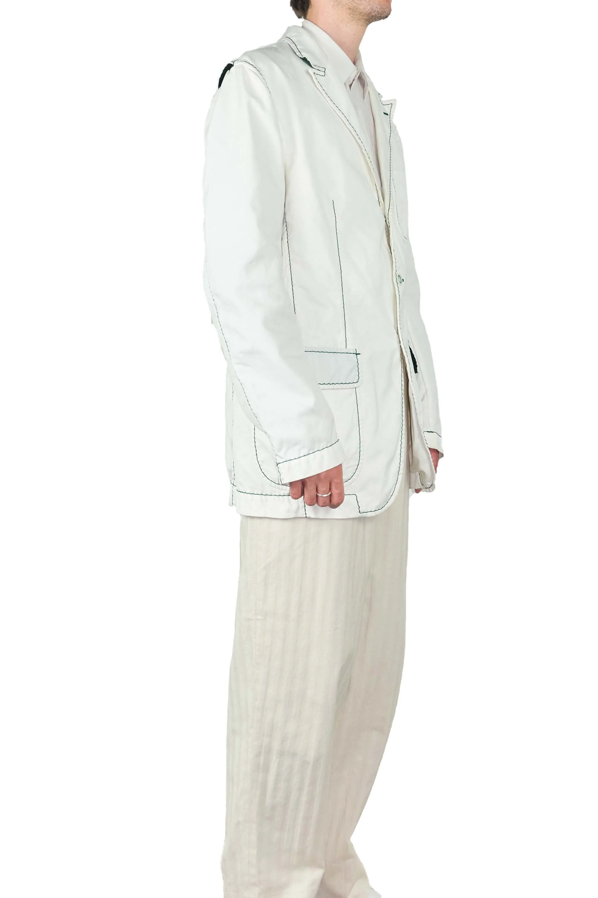 ISSEY MIYAKE nylon sports jacket with green contrast stitching  160101 6.jpg