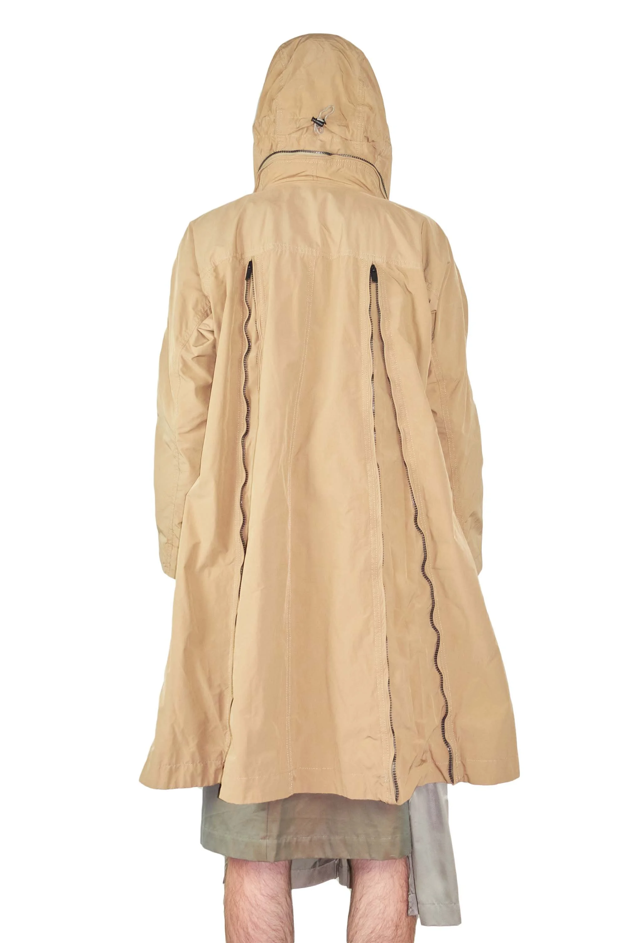ISSEY MIYAKE zip coat with hood tan 160101 4.jpg