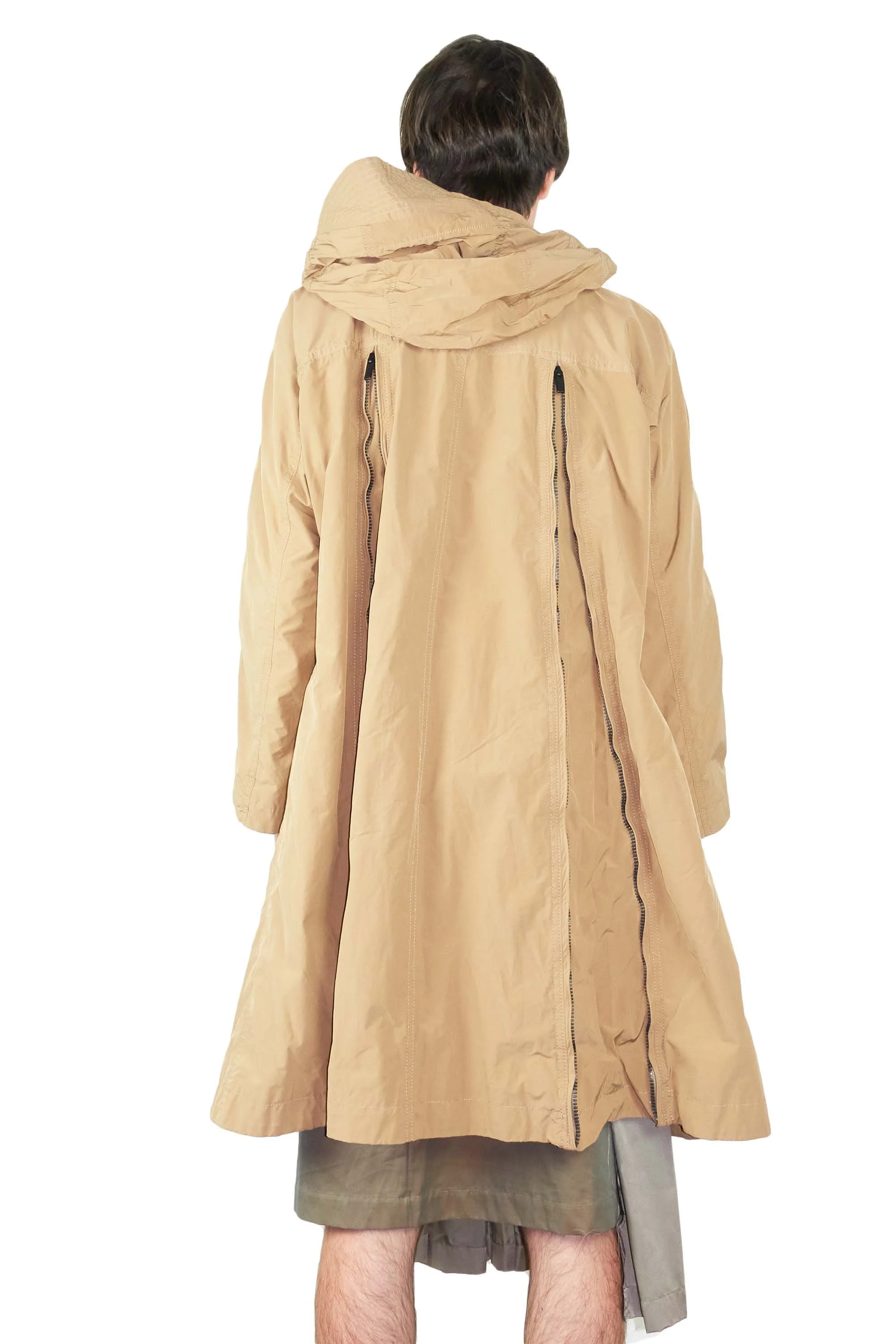 ISSEY MIYAKE zip coat with hood tan 160101 3.jpg