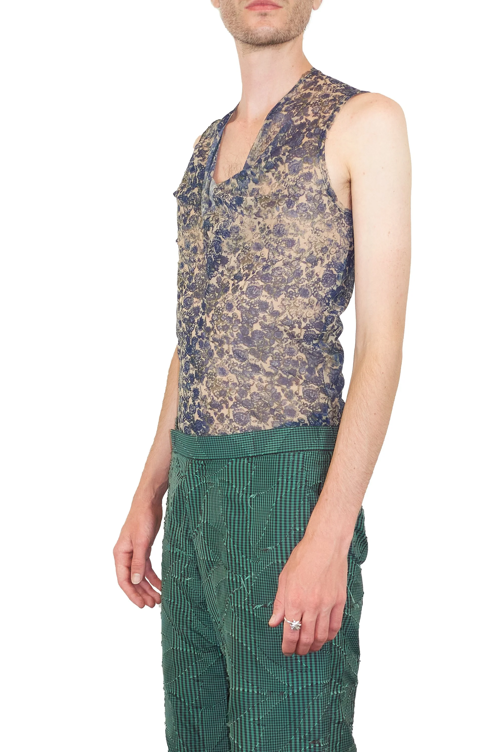 230101 02 FEB a flat finds 0327 ISSEY MIYAKE mesh drape sleeveless top (pink, blue multi).jpg