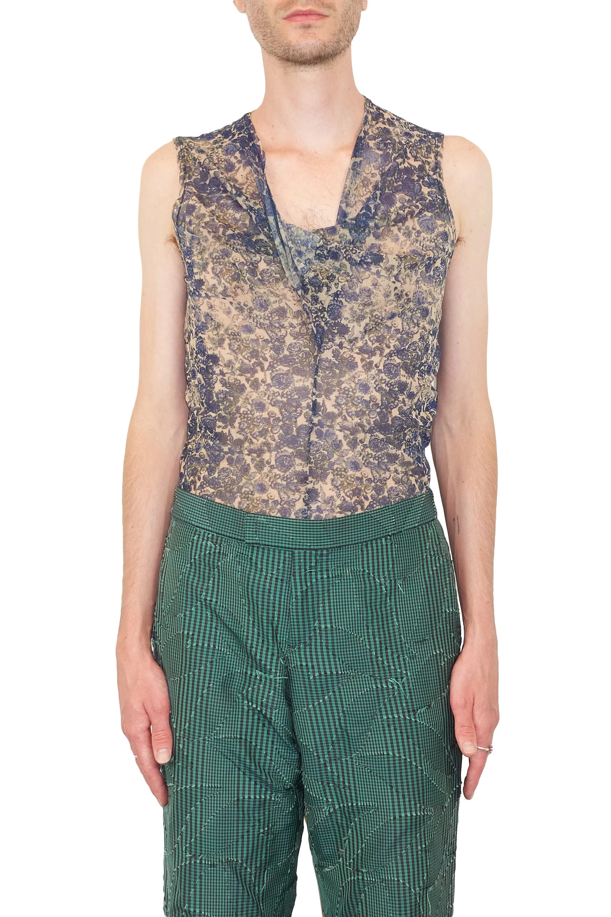 230101 02 FEB a flat finds 0328 ISSEY MIYAKE mesh drape sleeveless top (pink, blue multi).jpg