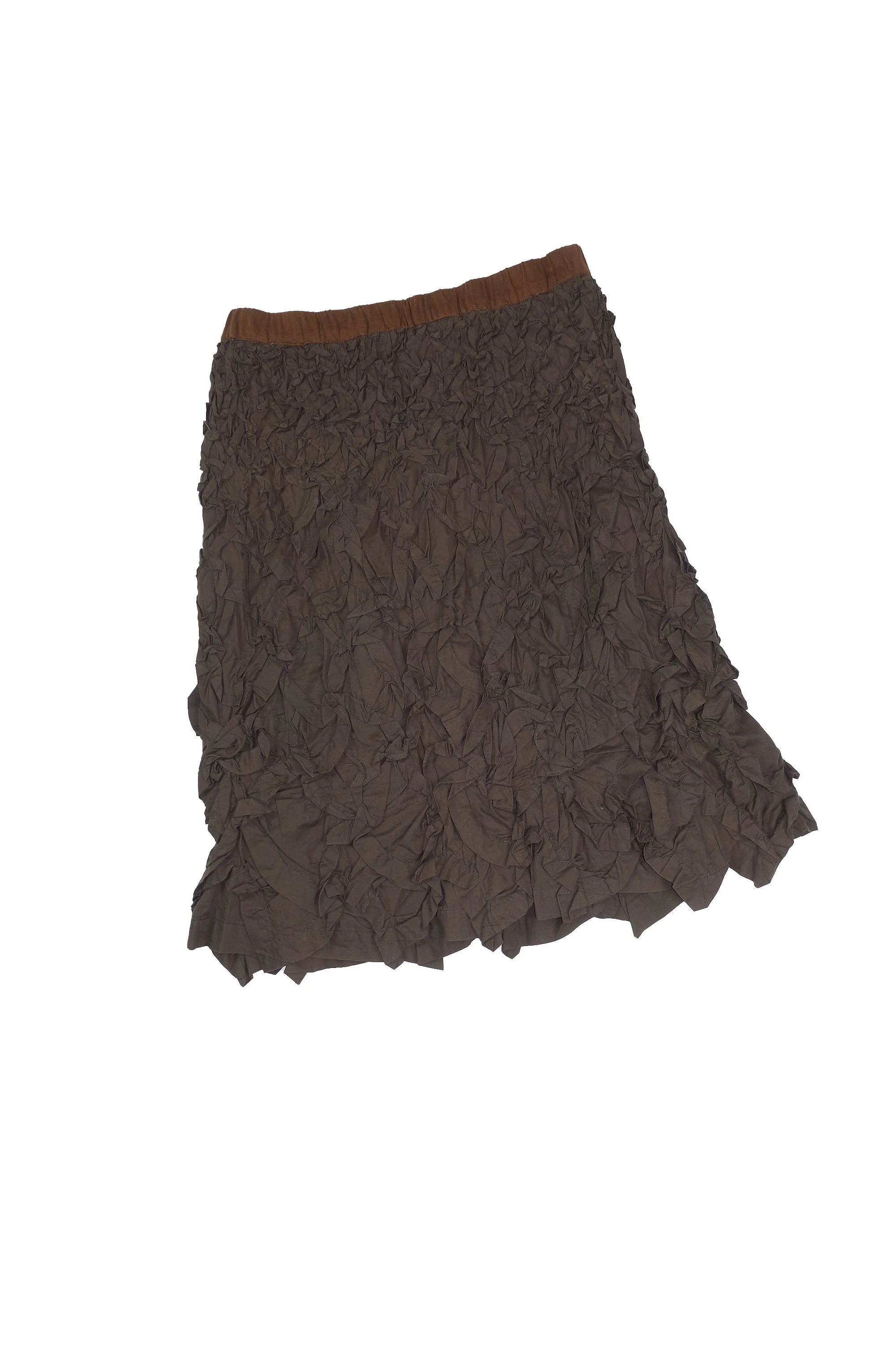 230101 ISSEY MIYAKE pressed fabric wrinkle skirt brown 1513_1.jpg