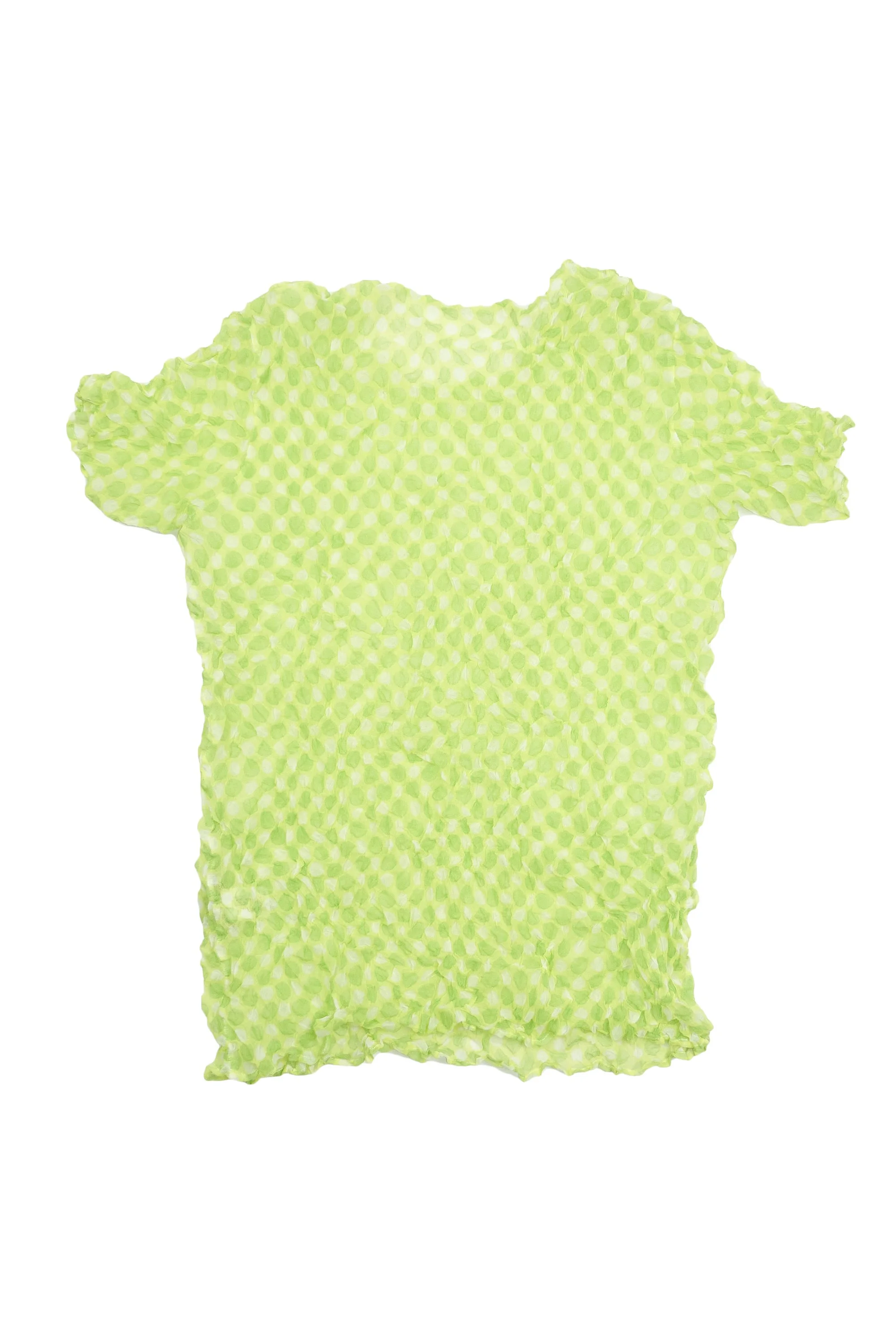 230302 ISSEY MIYAKE crinkle lime polka dot shortsleeve 1582.jpg