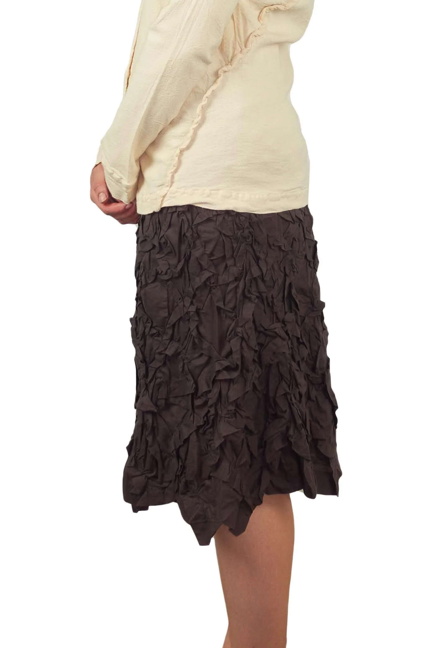 230305 2156 Brown Issey wrinkle skirt.jpg