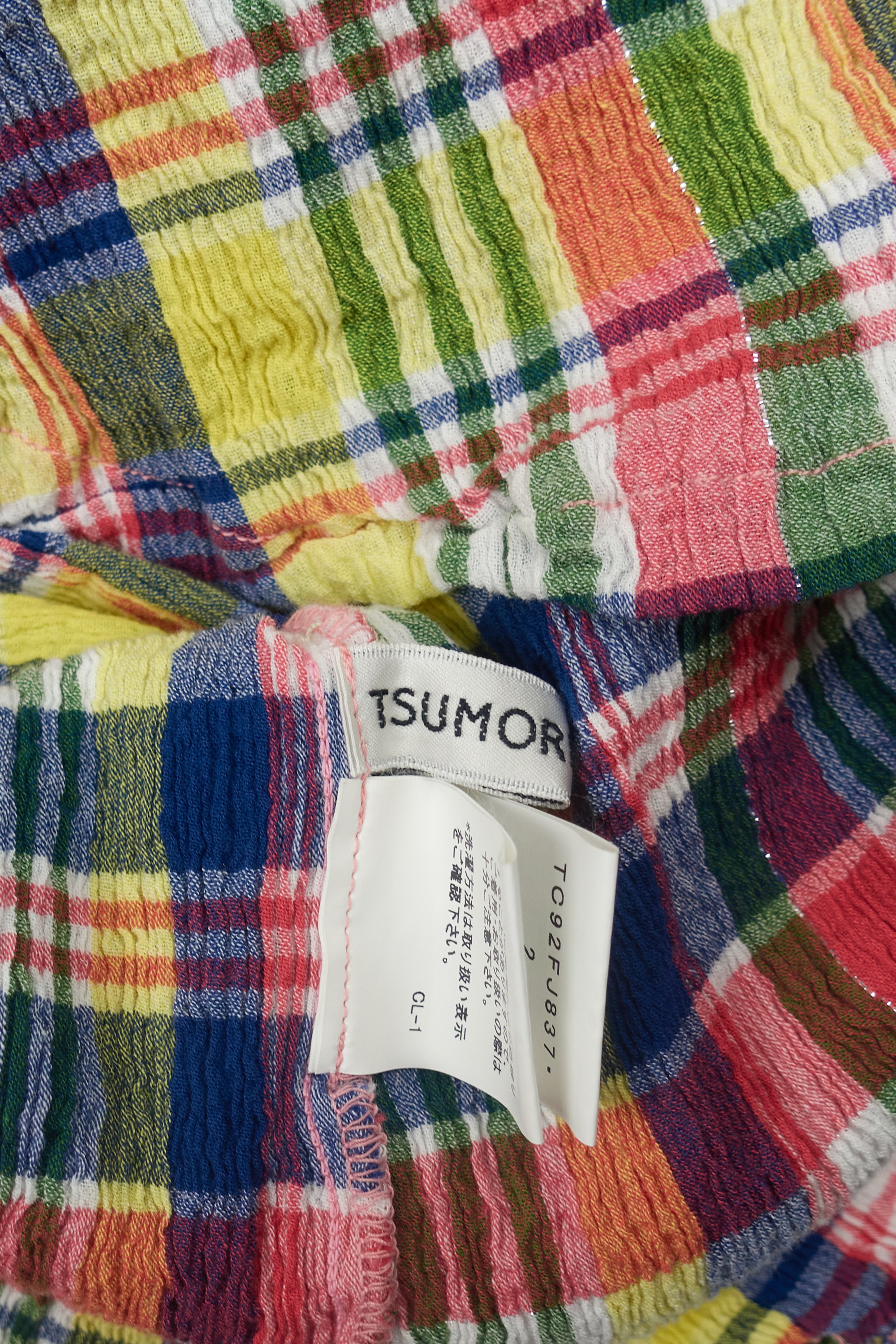 230515 2390 Tsumori Chisato crinkle multicoloured plaid top.jpg