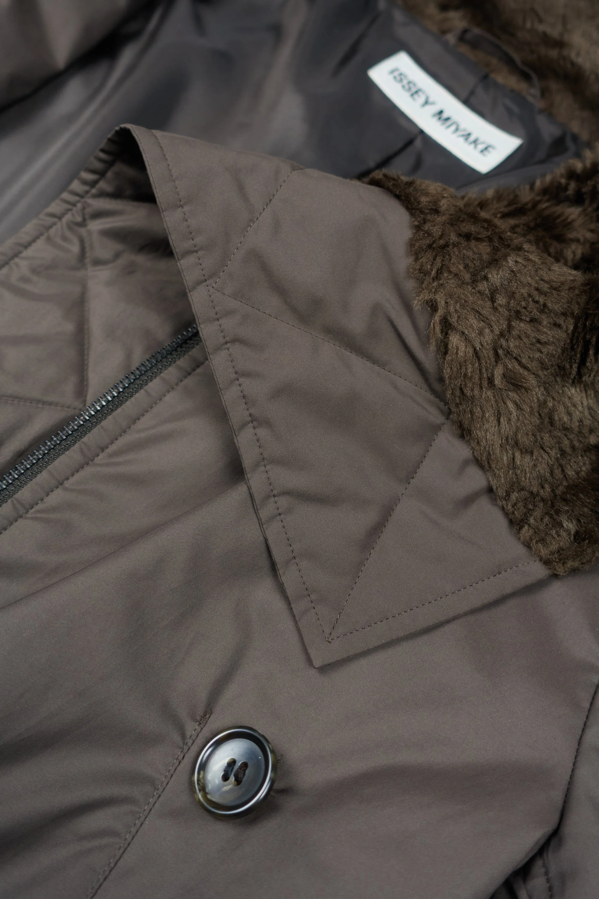 230609 Issey Miyake padded jacket with faux fur collar 1.jpg