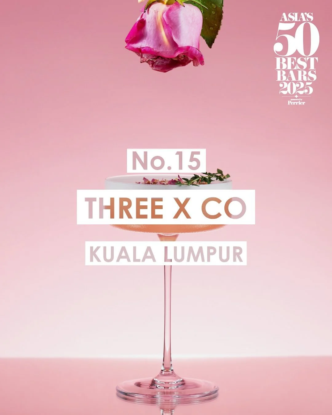 We are truly humbled to be ranked #15 at this year&rsquo;s Asia&rsquo;s @50bestbars 

From all of us at Three X Co, we would like to extend a heartfelt thank you to our customers, suppliers, friends, peers, and families for your unwavering support an