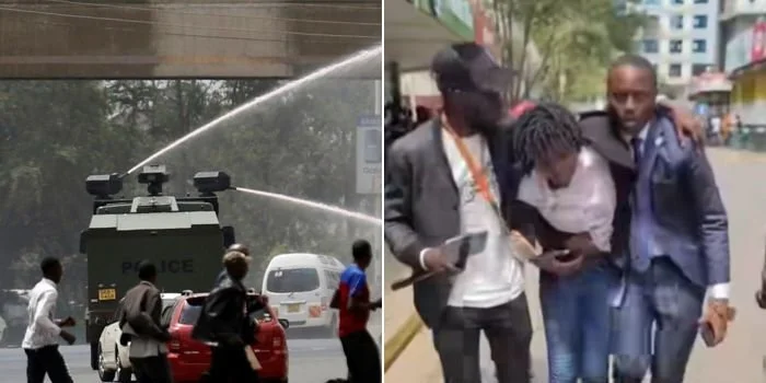 Kenya: NTV Cameraperson Maureen Mureithi Hit by Police Water Cannon Protest