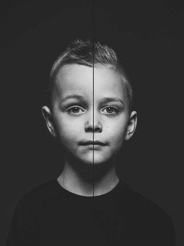 2-in-1 portret van broers samengevoegd in één beeld