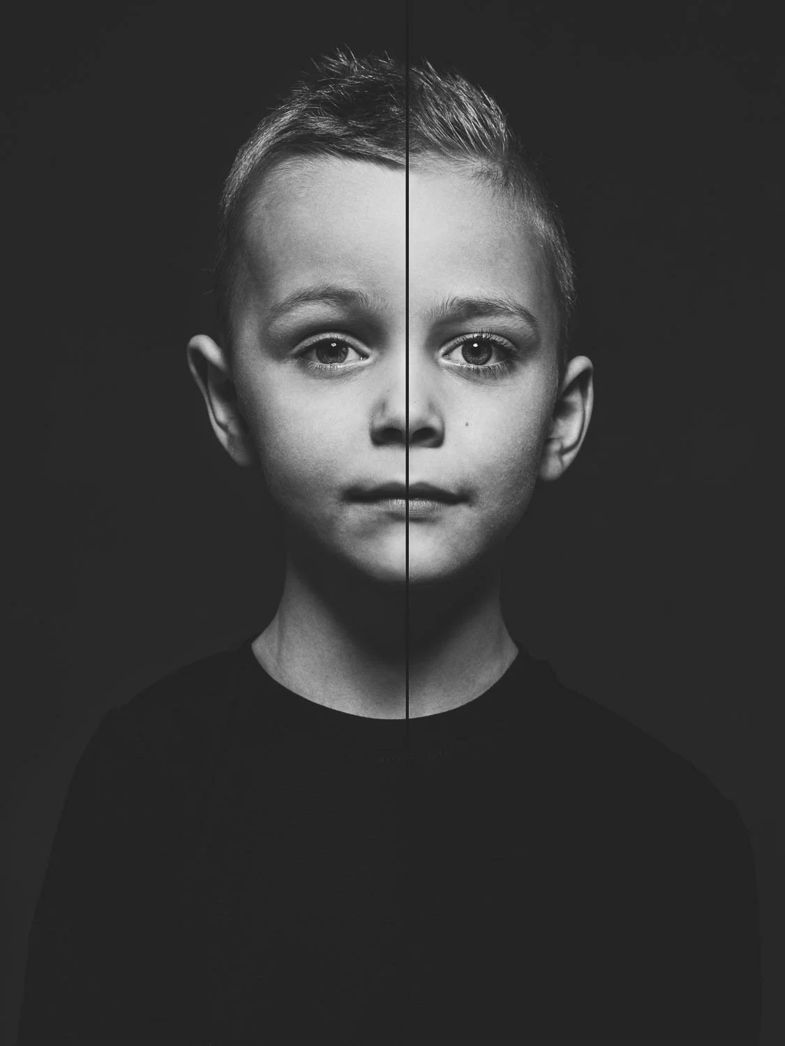 2-in-1 portret van broers samengevoegd in één beeld