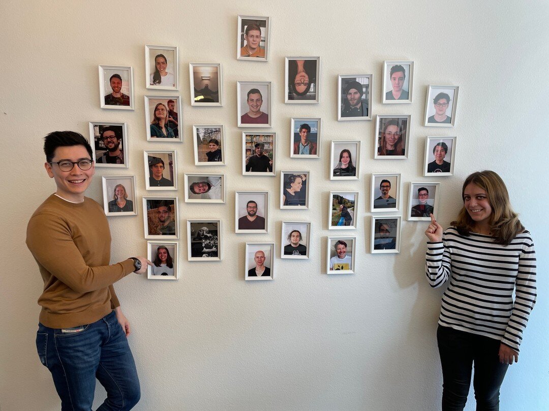 The Blindflug VIP wall keeps expanding. 🚀 🖼️

Say hello to our two new marketing &amp; communication interns, Ben and Paula! (both pointing to the totally correct pictures)

They will manage our communication channels and fan community, create cont