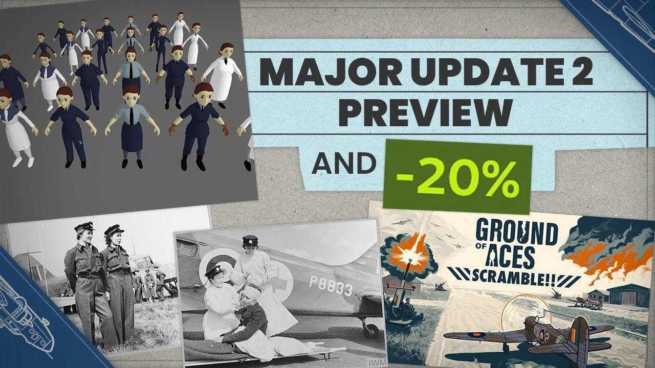 ✈️ Ground of Aces is 20% off on Steam right now! Perfect time to jump on board before we release our next Major Update later this month. Get ready for new features like a health and recovery system, hospital props and female ground crew! 👩&zwj;⚕️⚕️
