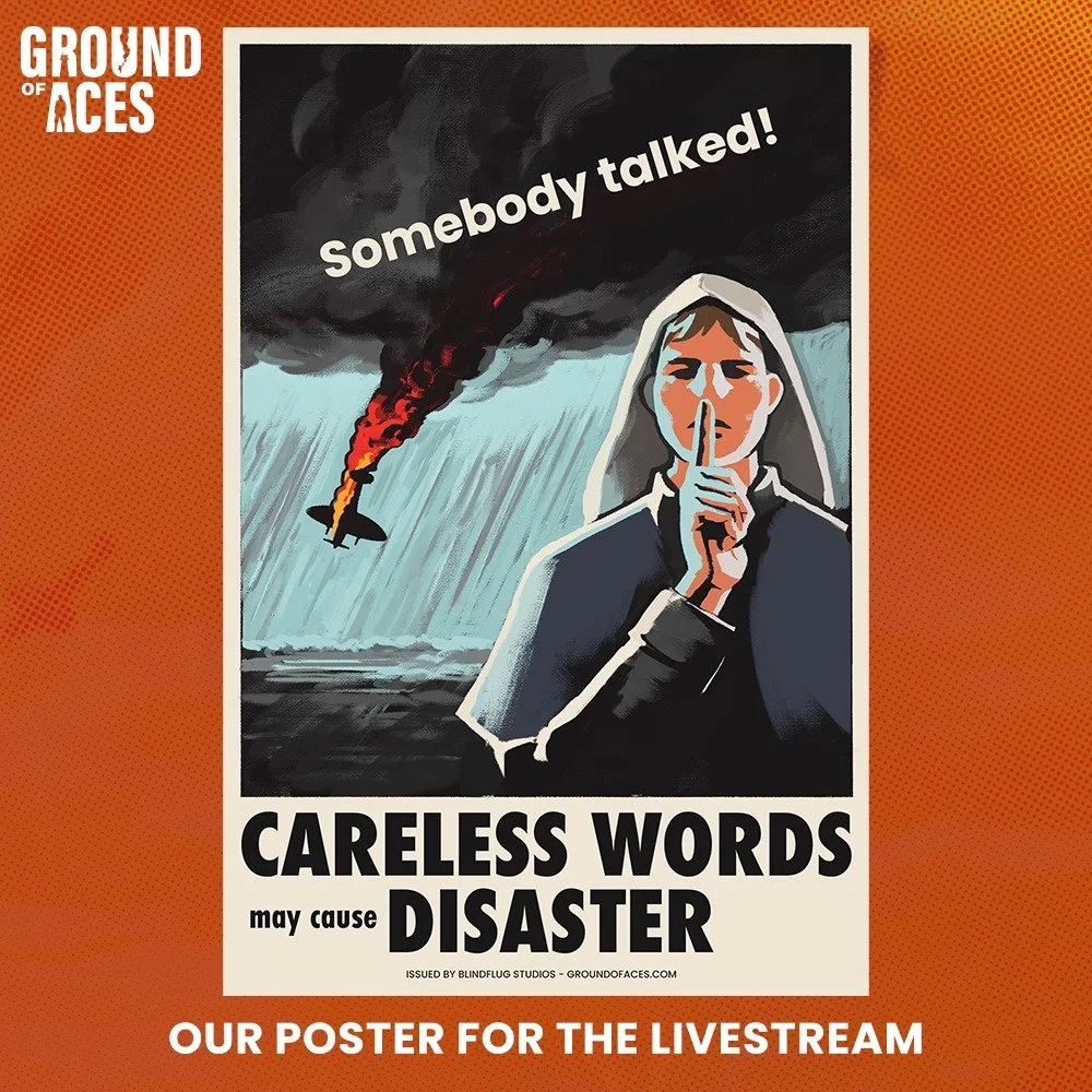 Join the GROUND OF ACES livestream this Sunday and let's test together the new features of the upcoming Major Update 2!

Dark Zero will have to face the enemy on the hardest difficulty which means high chances of injuries. 🚑

See here our own poster