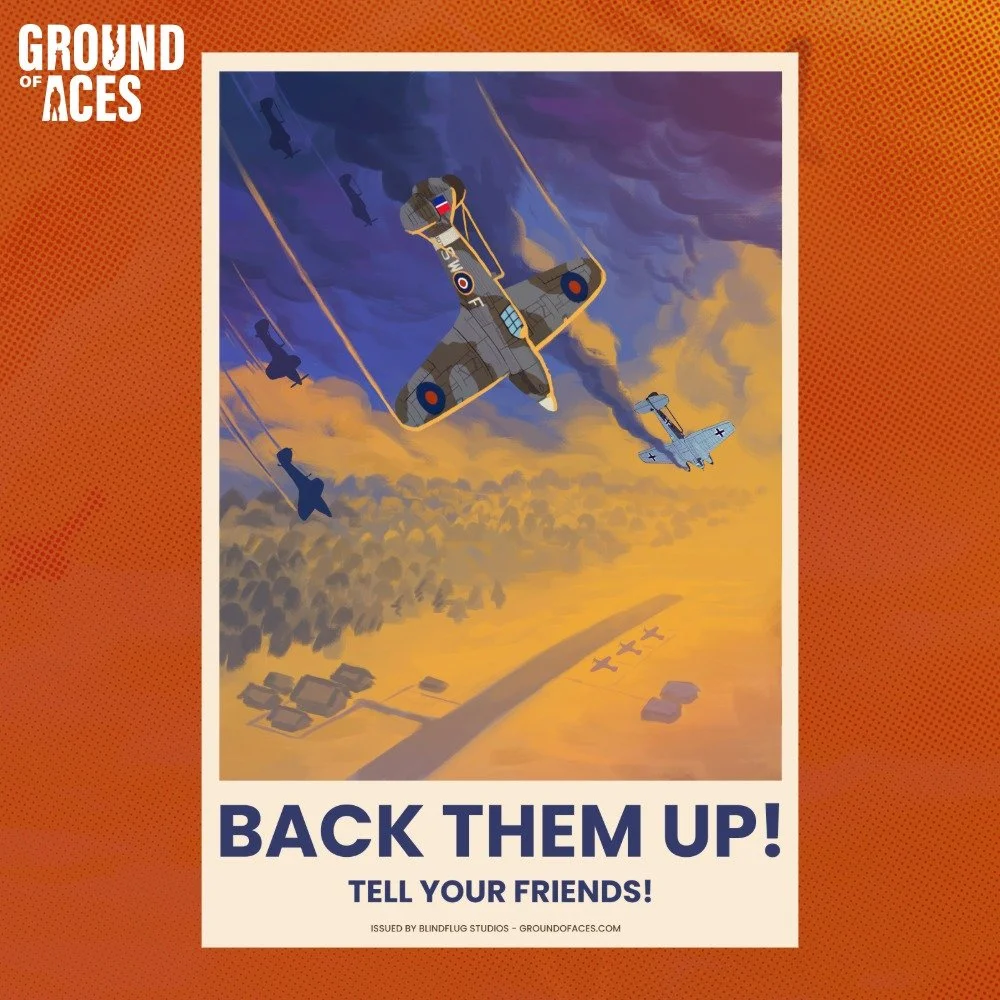 You recognize which plane is fighting here right above our airbase?

Another beautiful illustration (and its inspiration) for our next GROUND OF ACES livestream 🖼️

Next Sunday, Dark Zero will rebuild his base 🛩️ But first, he will be joined by Tom