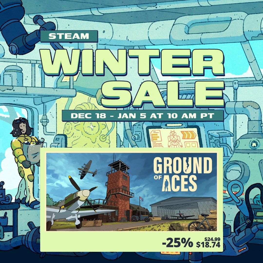 The Steam Winter Sale is here! ❄️ Get GROUND OF ACES at 25% off and check out the new features added with Major Update 3.