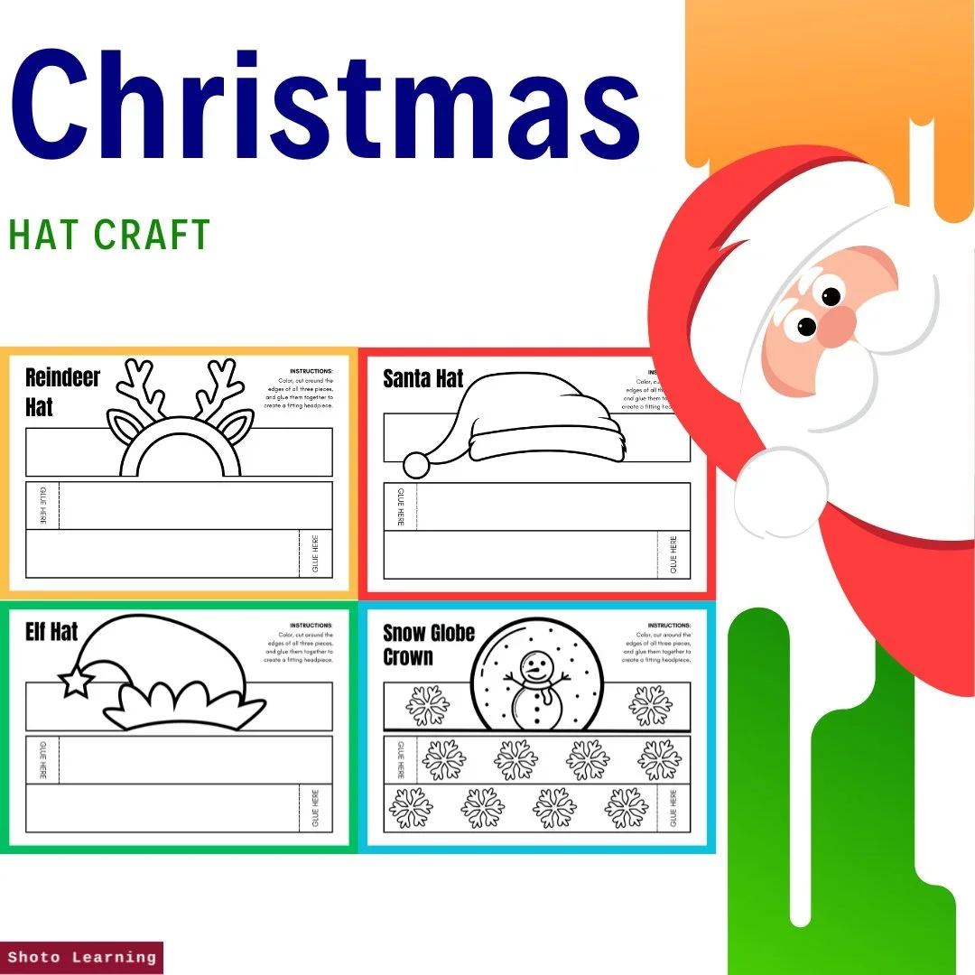 Christmas Hat Craft – DIY Santa, Reindeer, Elf, and Snowglobe Hats