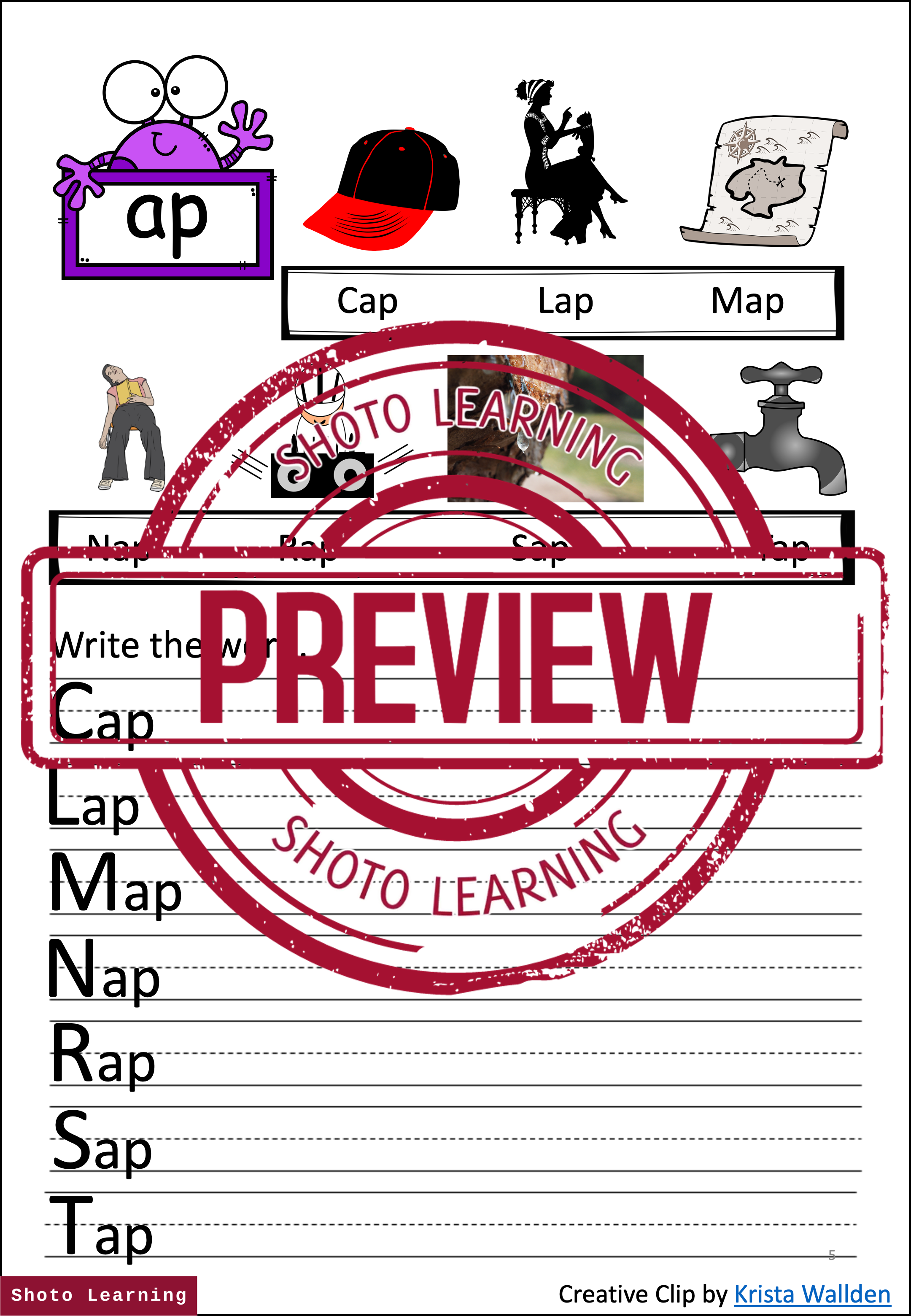IN WORD FAMILY CVC BLEND WORKSHEET SPEAKING READING WRITING 3 & 4 ...