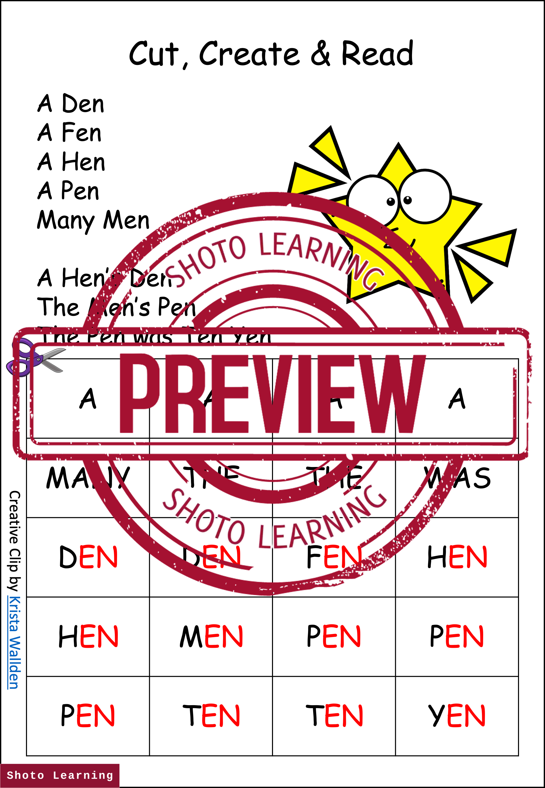 EN WORD FAMILY CVC BLEND WORKSHEET - SPEAKING READING & WRITING 3 ...