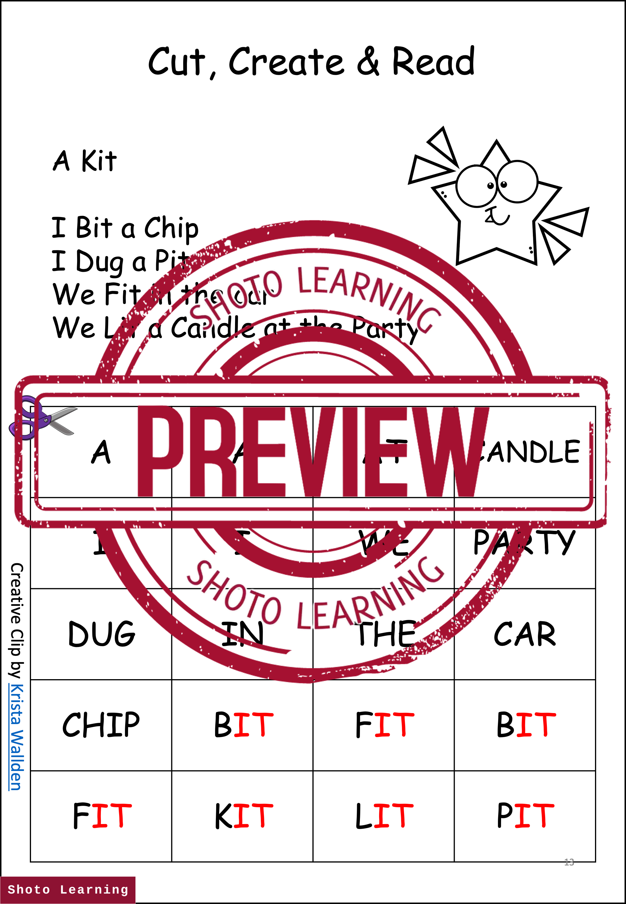 IT WORD FAMILY CVC BLEND WORKSHEET - SPEAKING READING & WRITING 3 ...