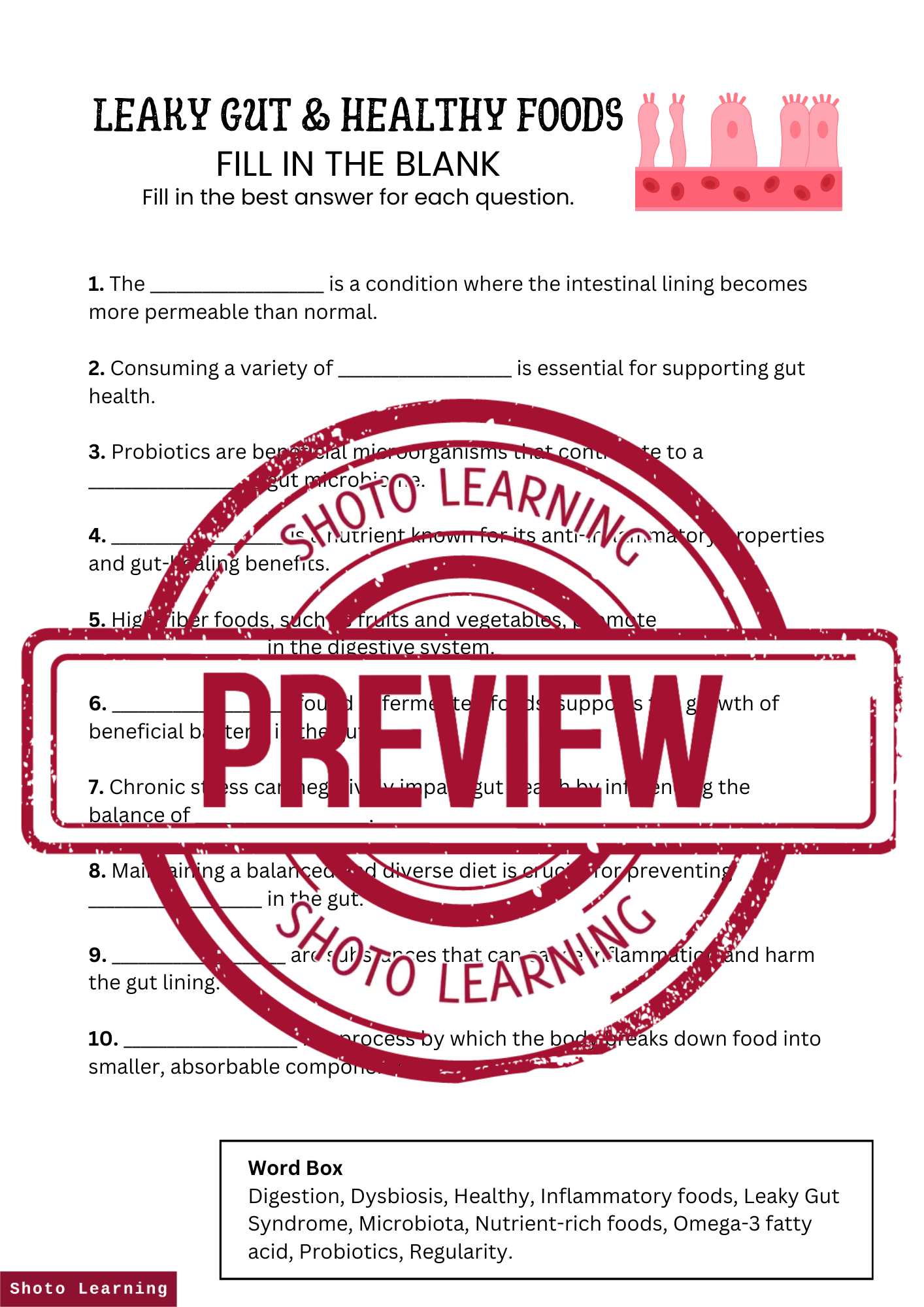 Revitalize Your Gut: Nourishing Choices - 20 Multiple Choice Questions ...