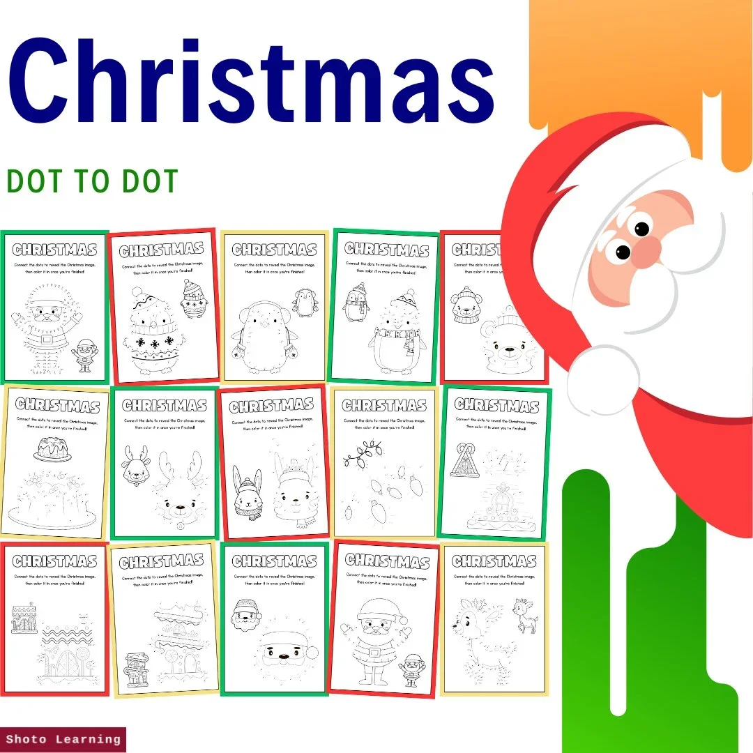 Christmas Dot-to-Dot Activity Book – 10 Festive Pages for Holiday Fun