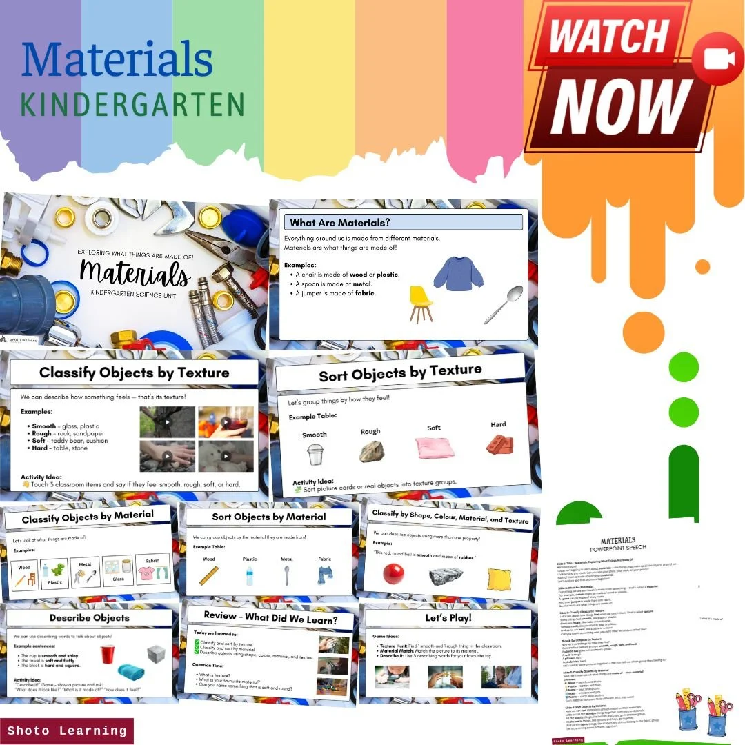 Materials for Kids | Kindergarten Science Lesson PDF