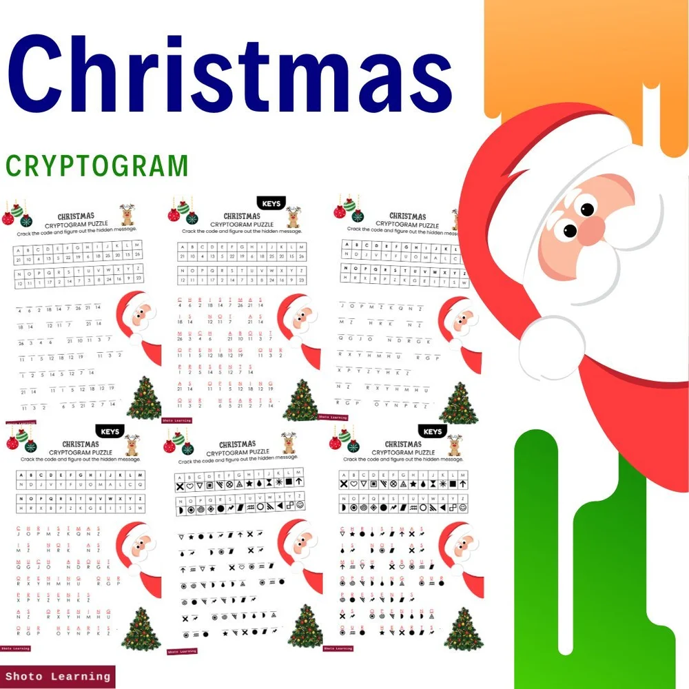 christmas cryptogram worksheet – fun holiday puzzle activity