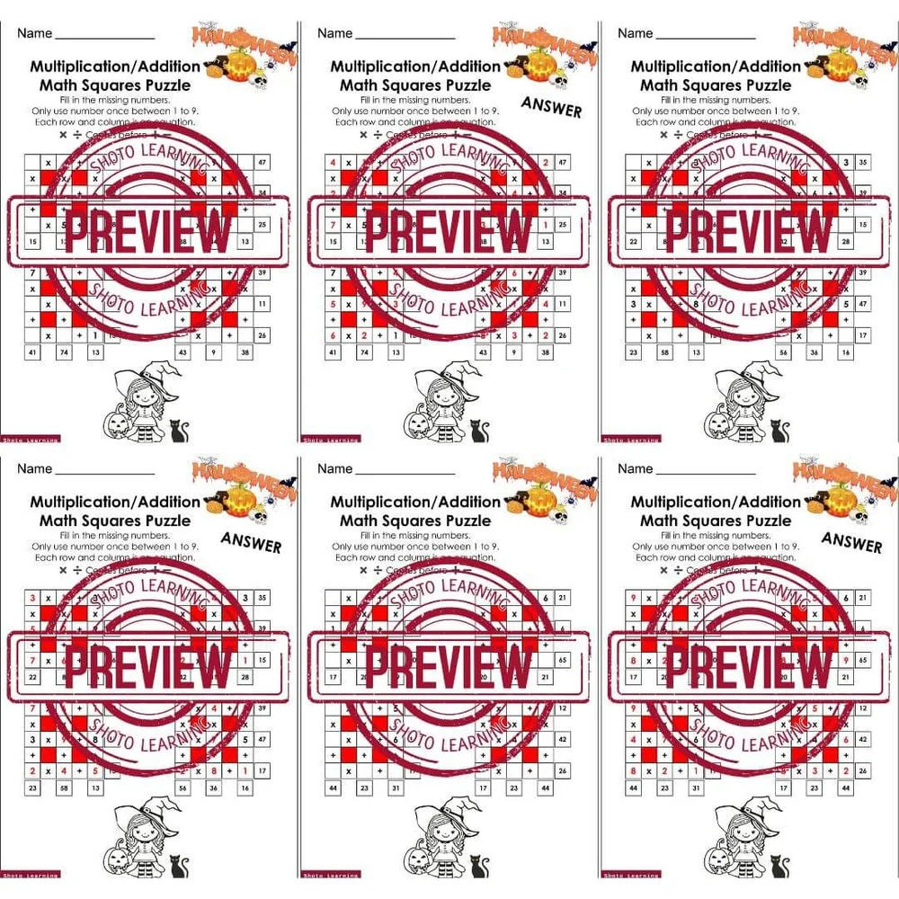 Halloween Math Puzzles: Division & Addition Fun