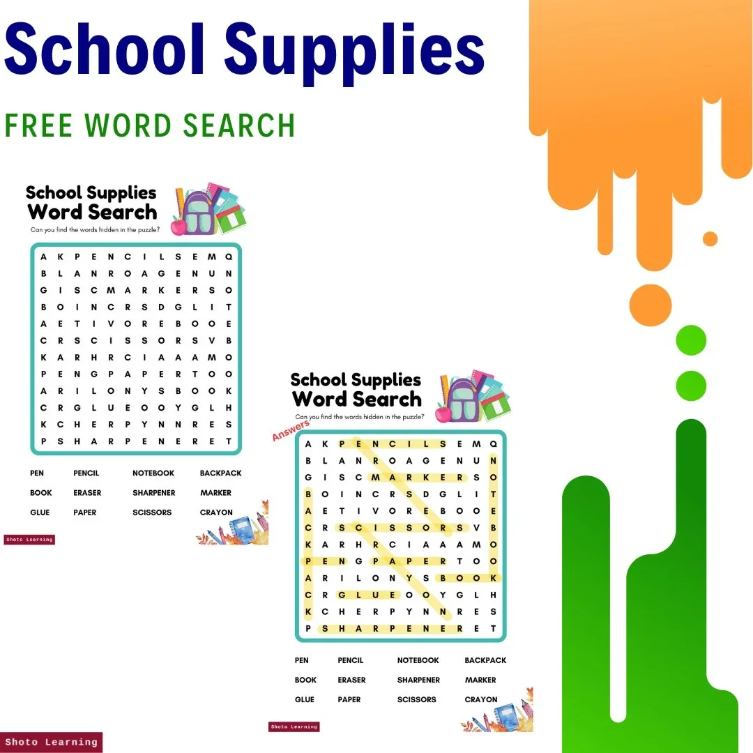 Explore and Discover: Free School Supplies Word Search Extravaganza!